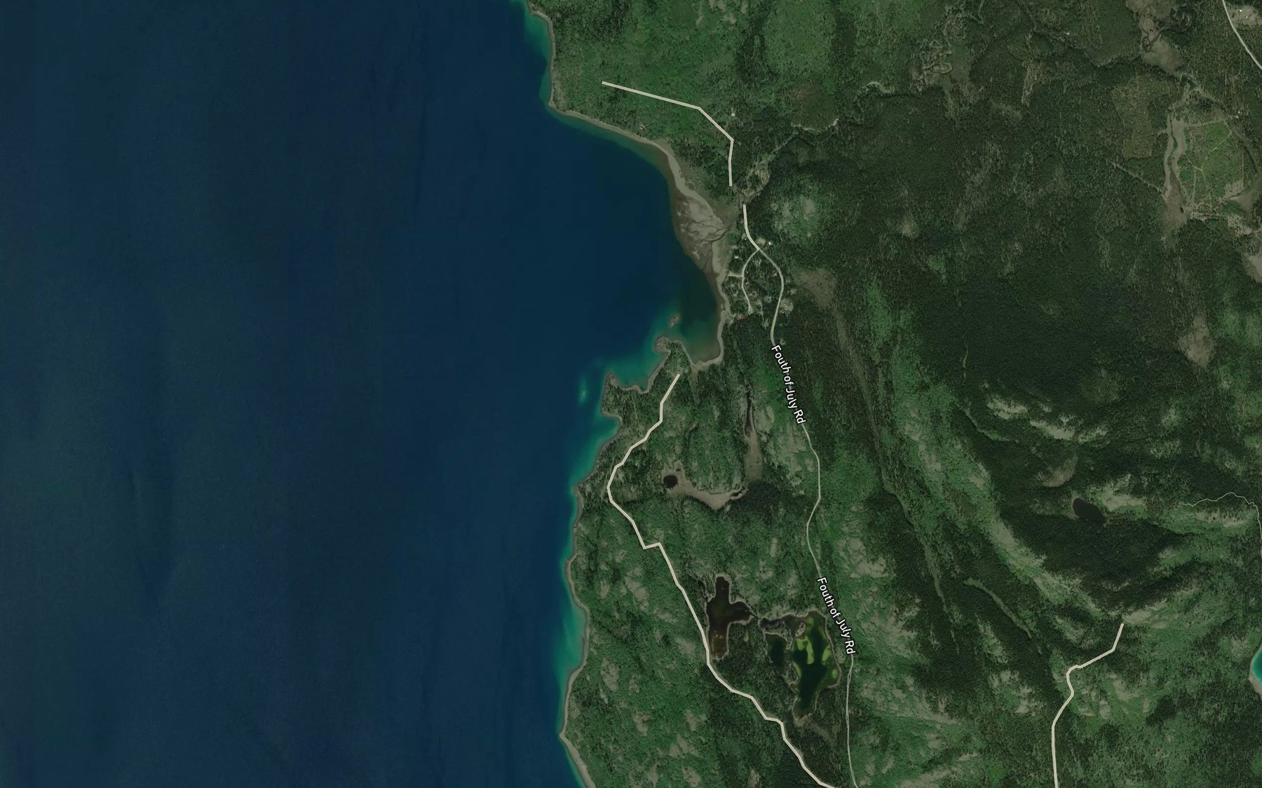 Satellite map of the Fourth of July Creek