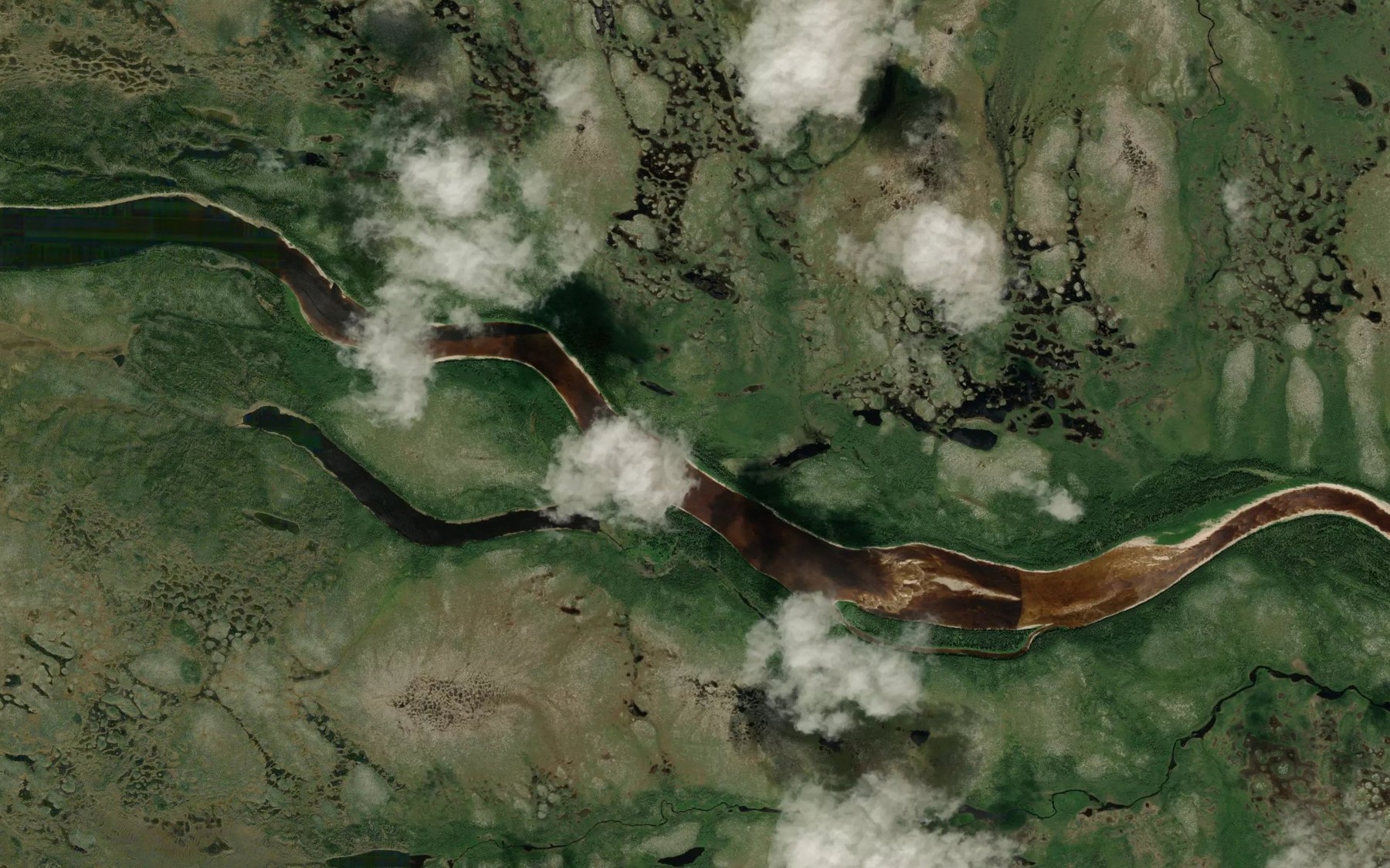 Satellite map of the Flint Rapids