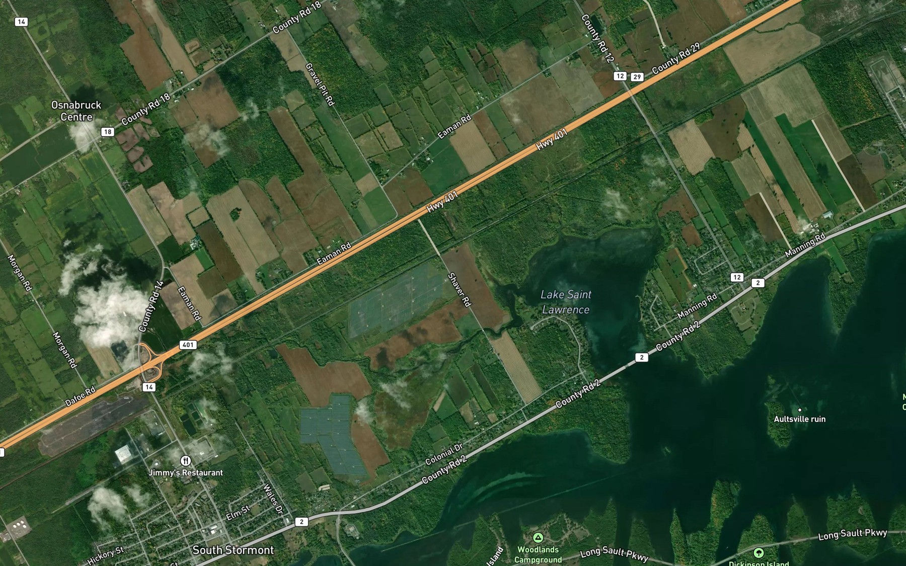 Satellite map of the Hoople Bay