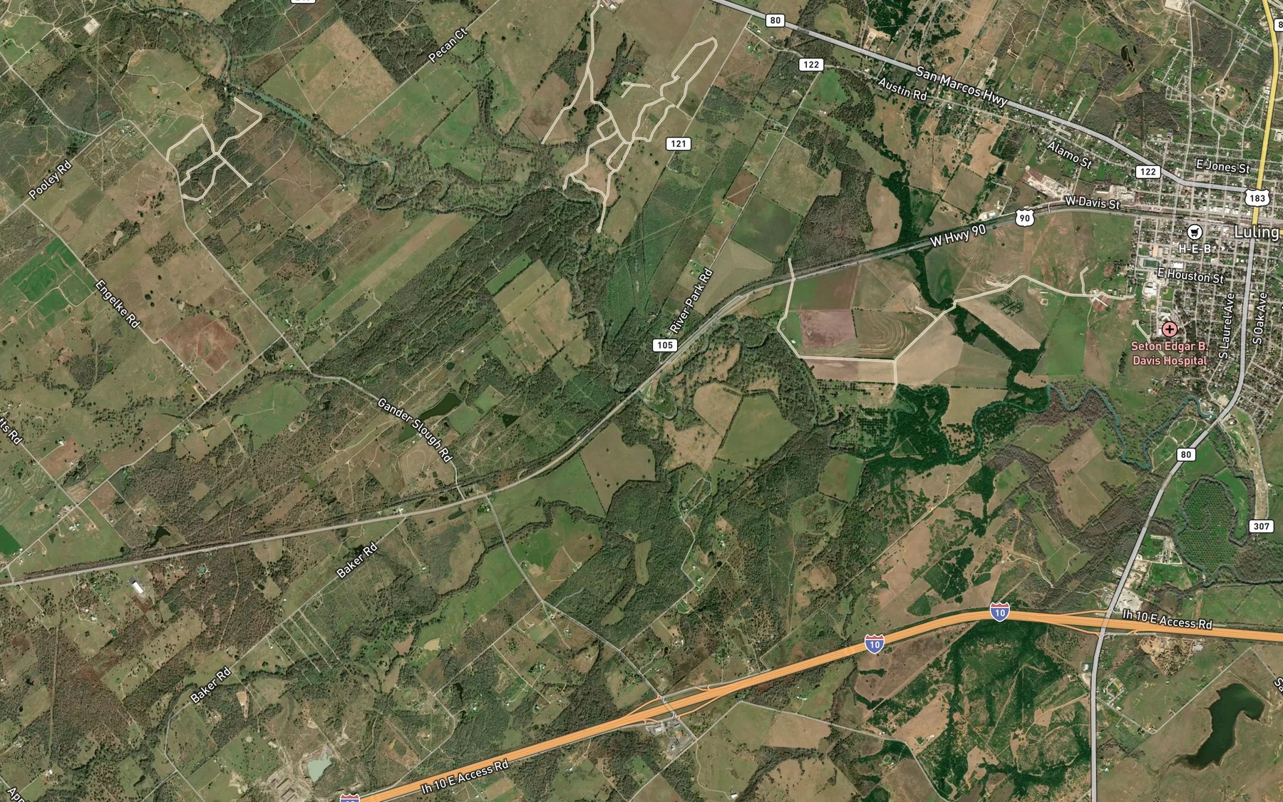 Satellite map of the Wolf Creek