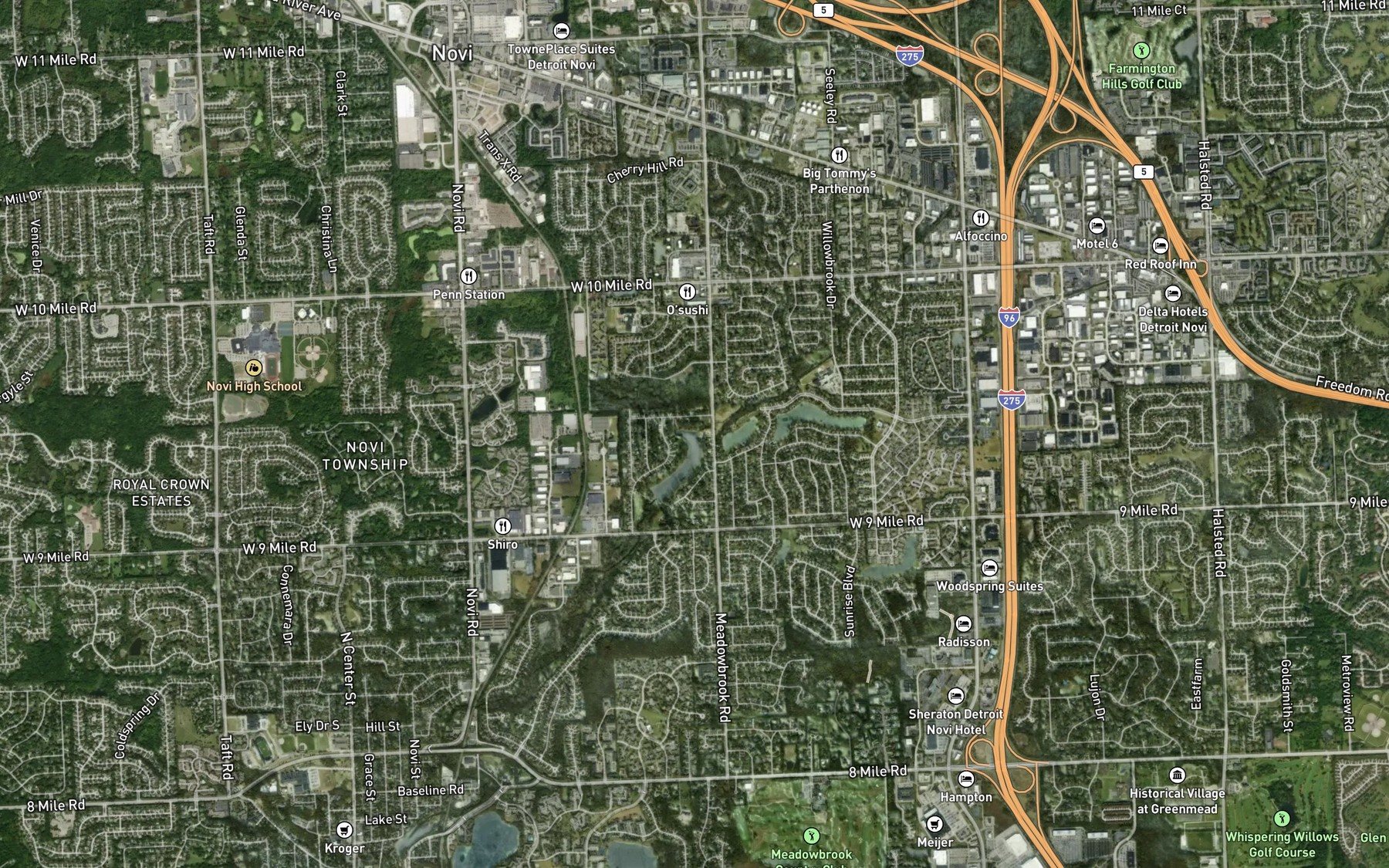 Satellite map of the Bishop Creek