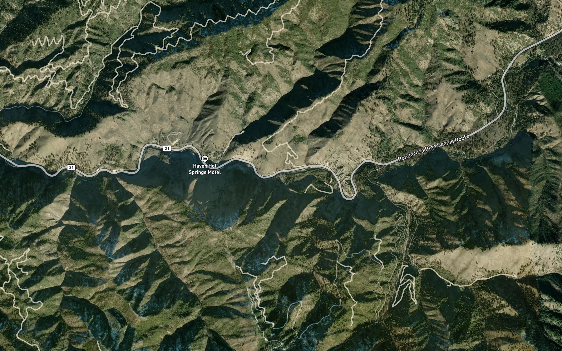 Satellite map of the Green Creek