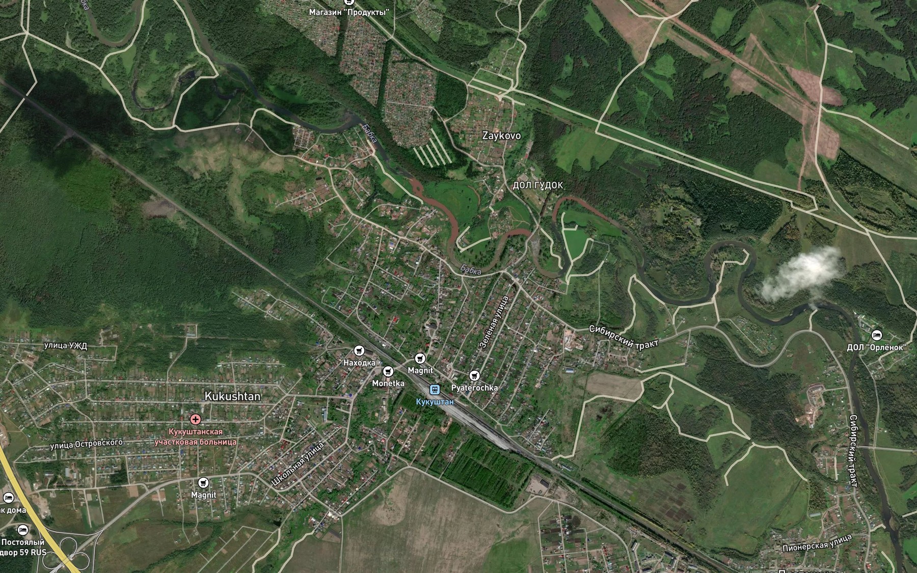 Satellite map of the Kushtanka