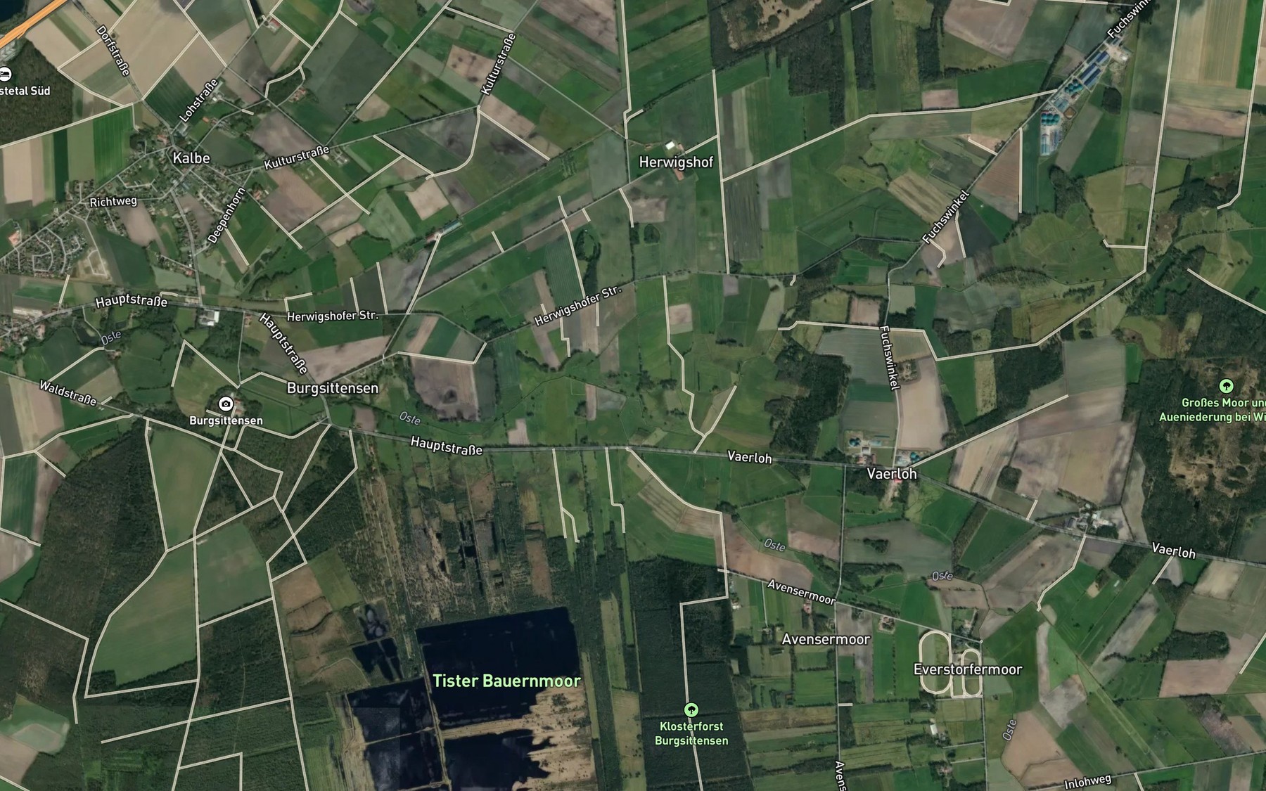 Satellite map of the Aue
