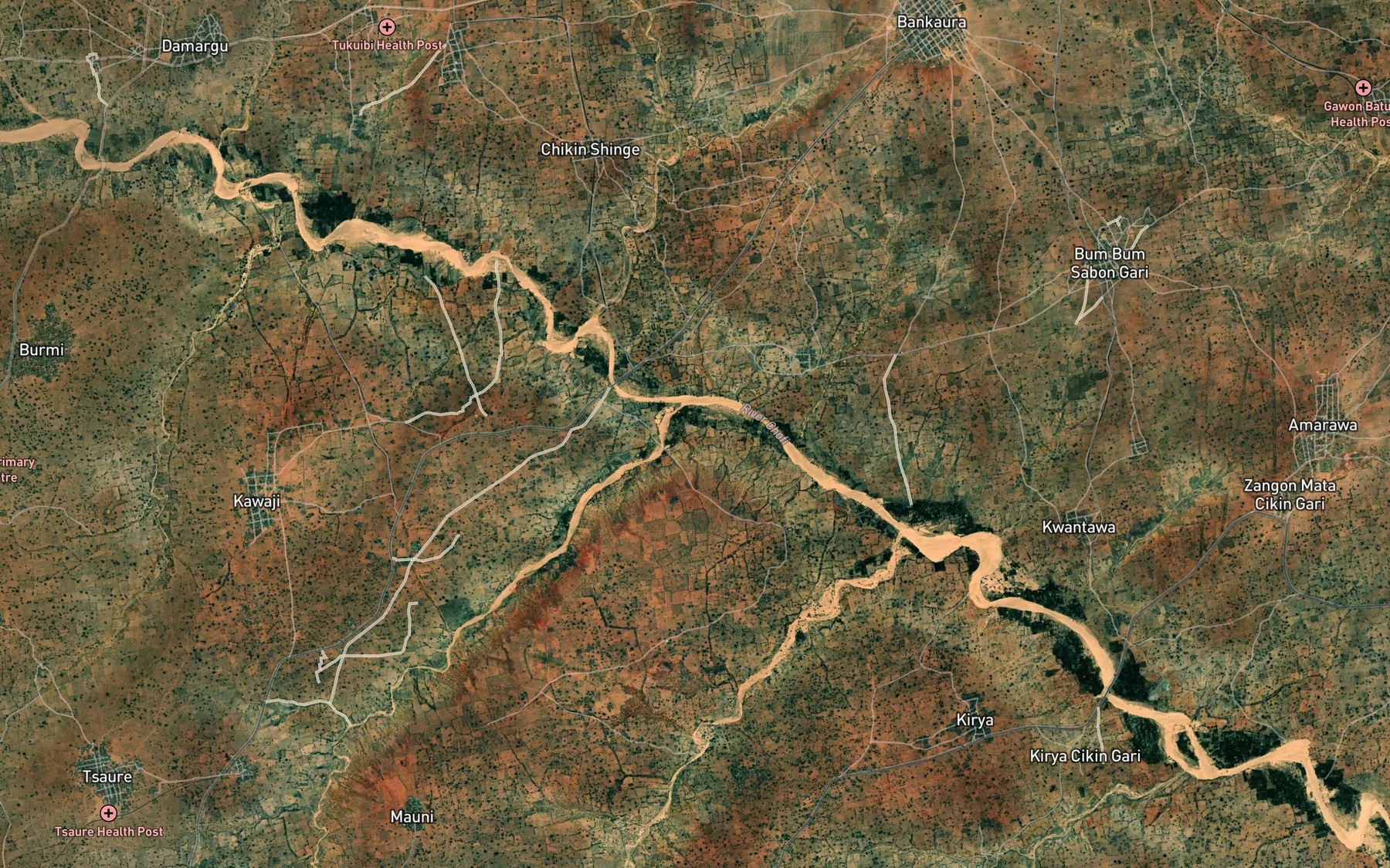 Satellite map of the River Kwarin Jibo