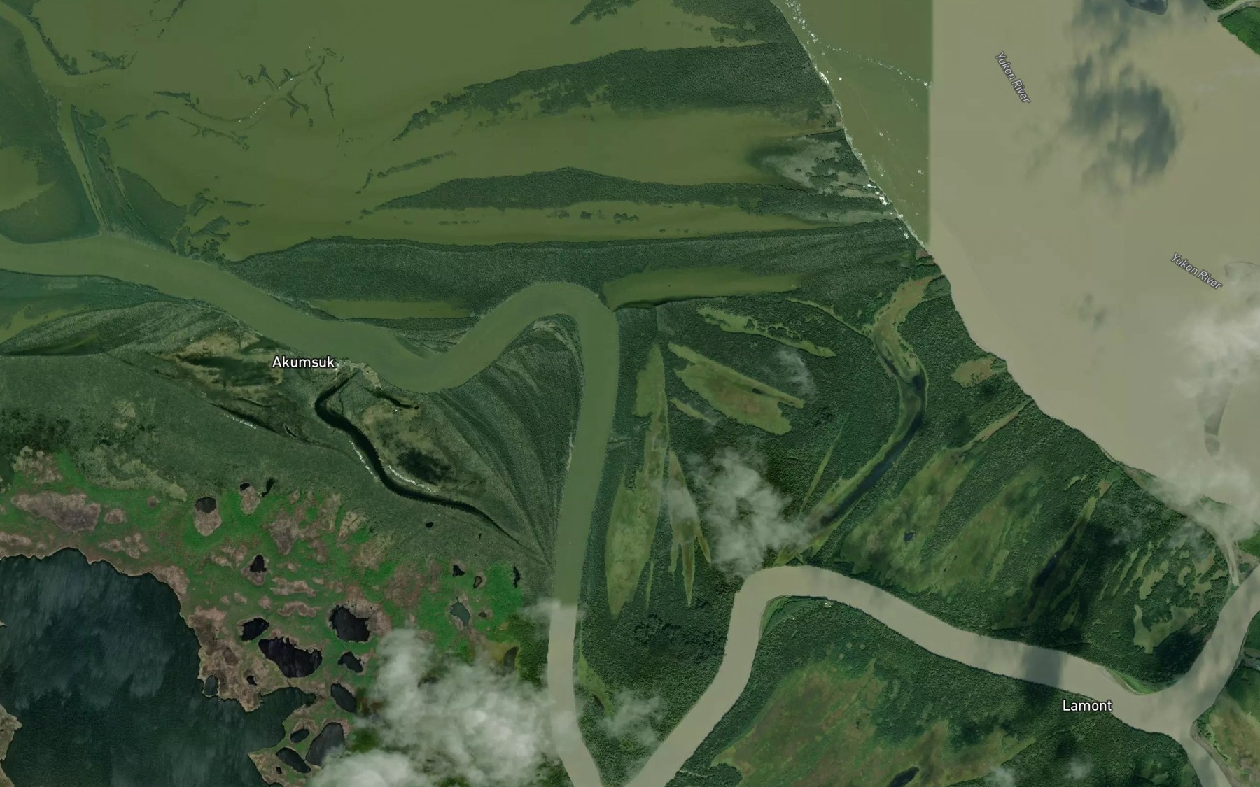 Satellite map of the Lamont Slough