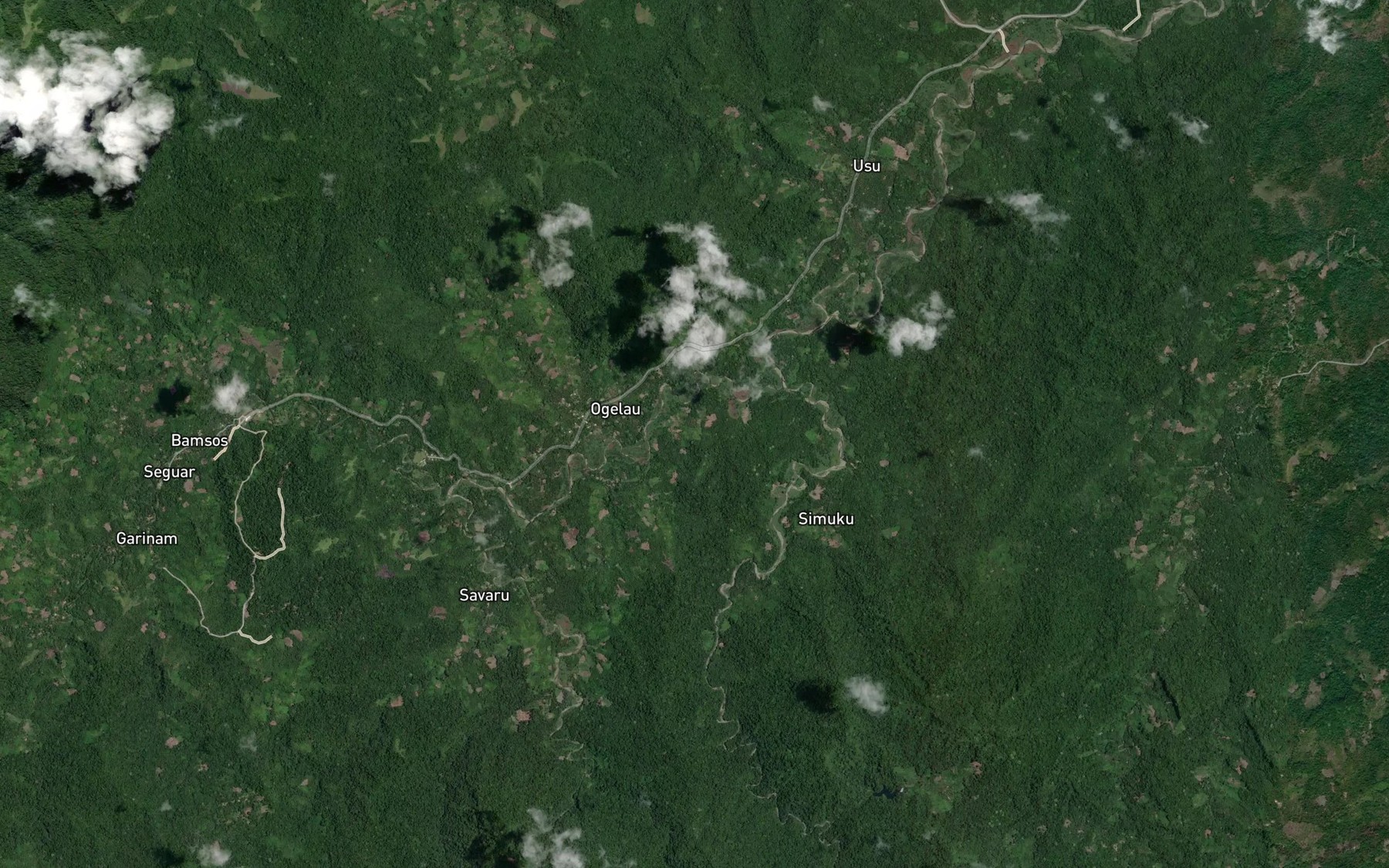 Satellite map of the Wogel Creek