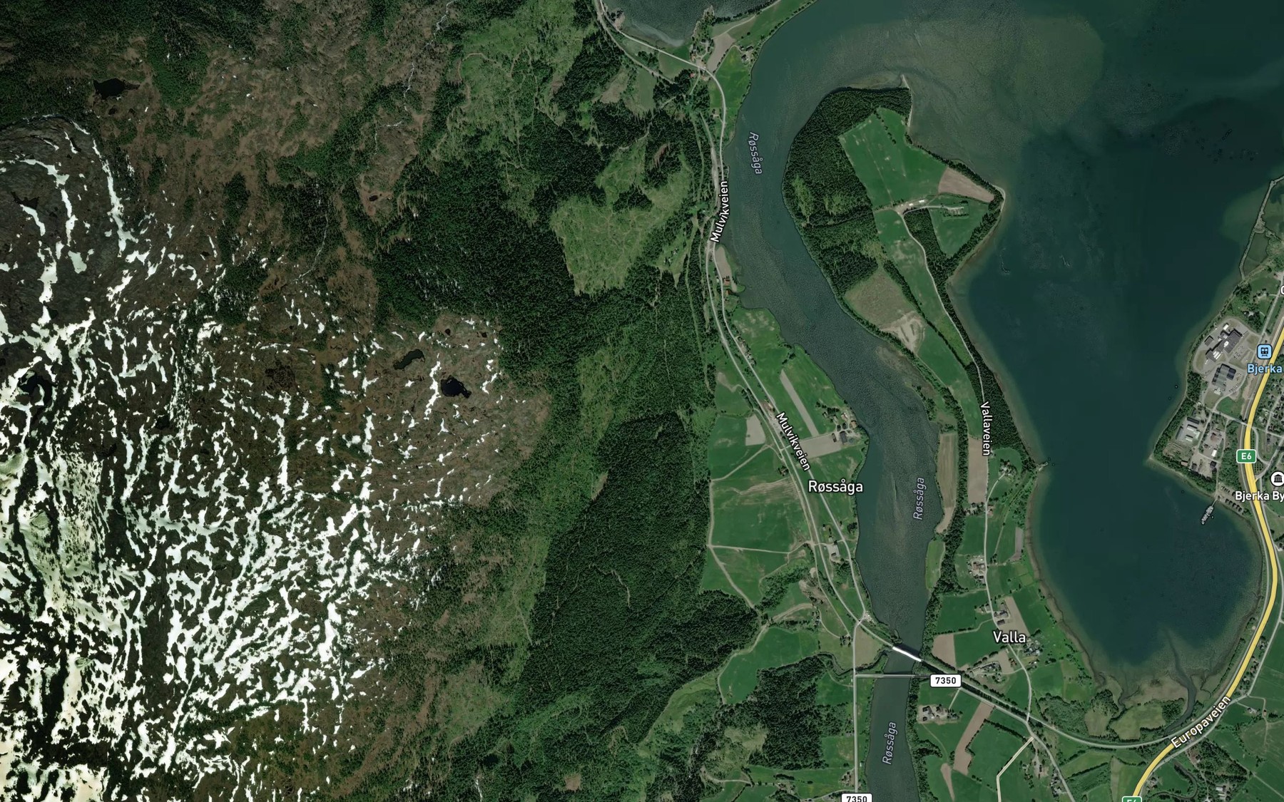 Satellite map of the Skrebekken