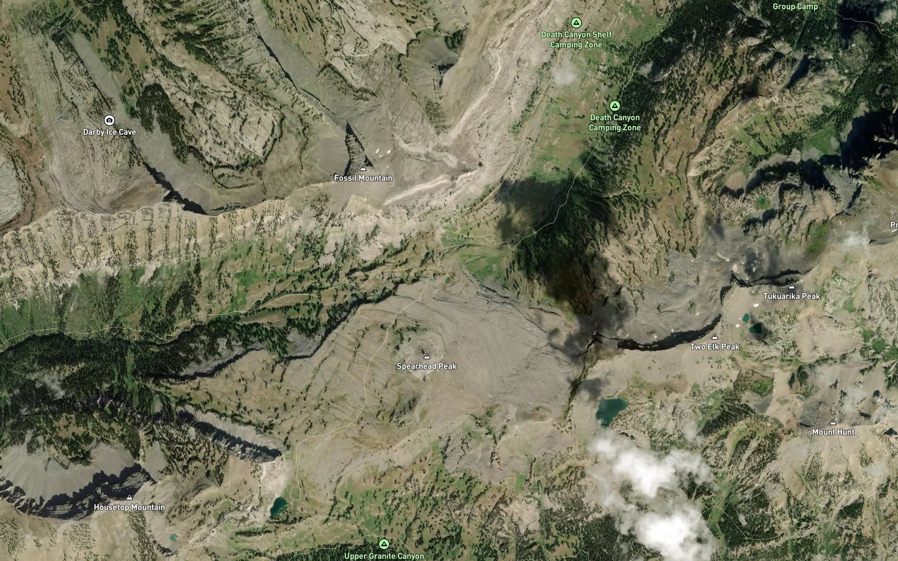 Satellite map of the Pass Lake