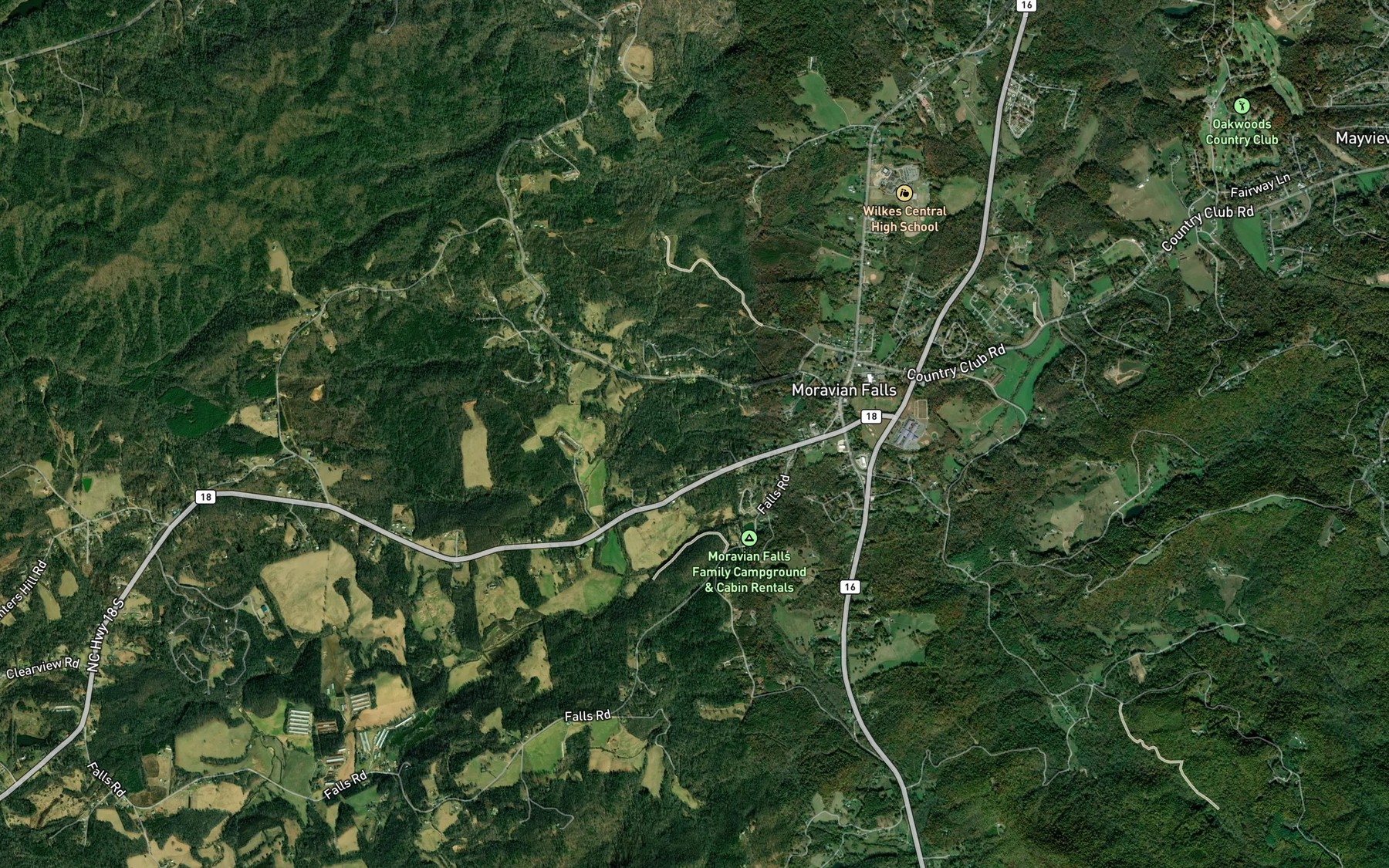 Satellite map of the Yellow Jacket Lake