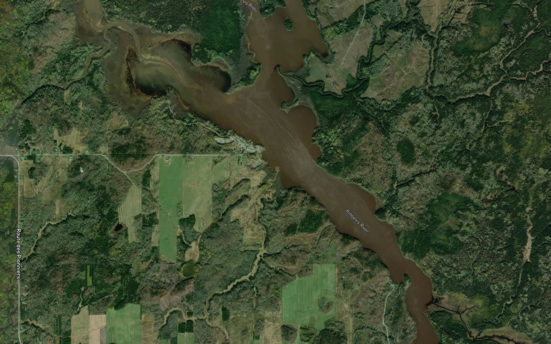 Satellite map of the Ruisseau Kinojevis