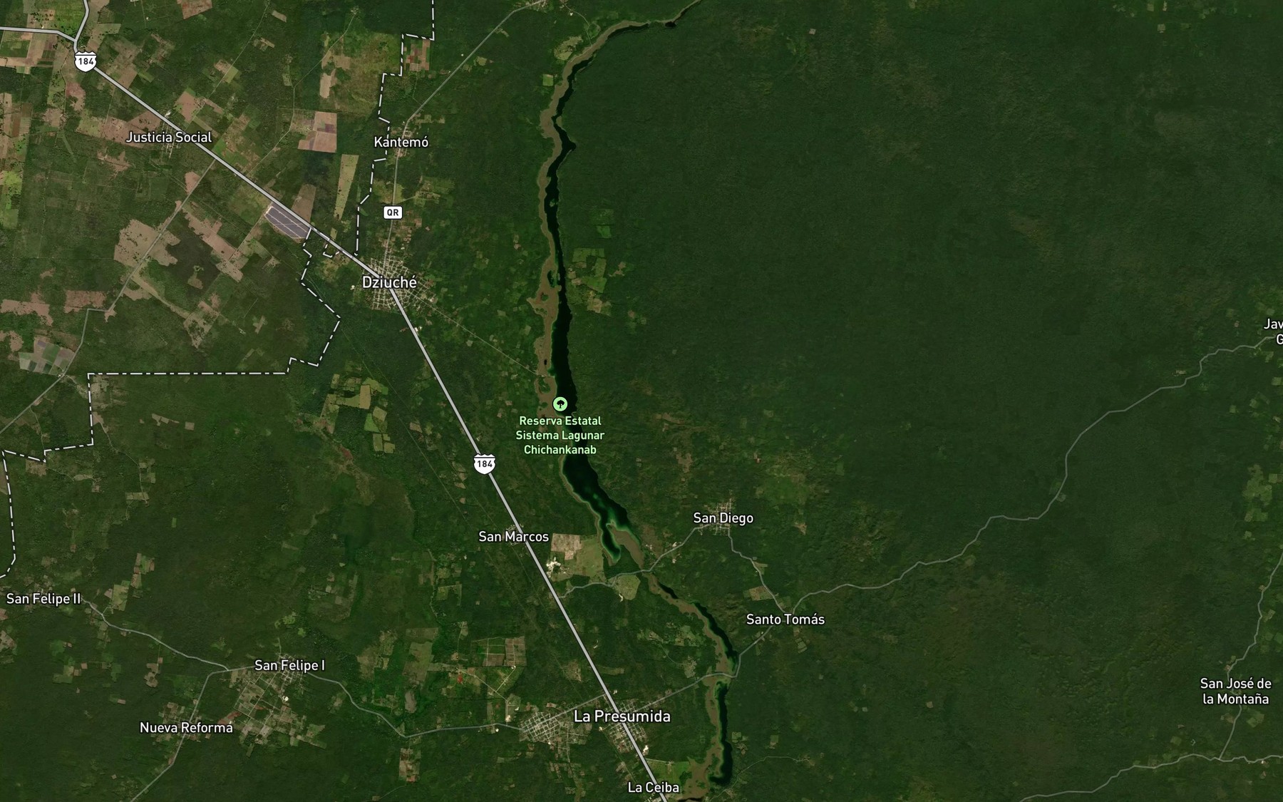 Satellite map of the Laguna Chichancanab