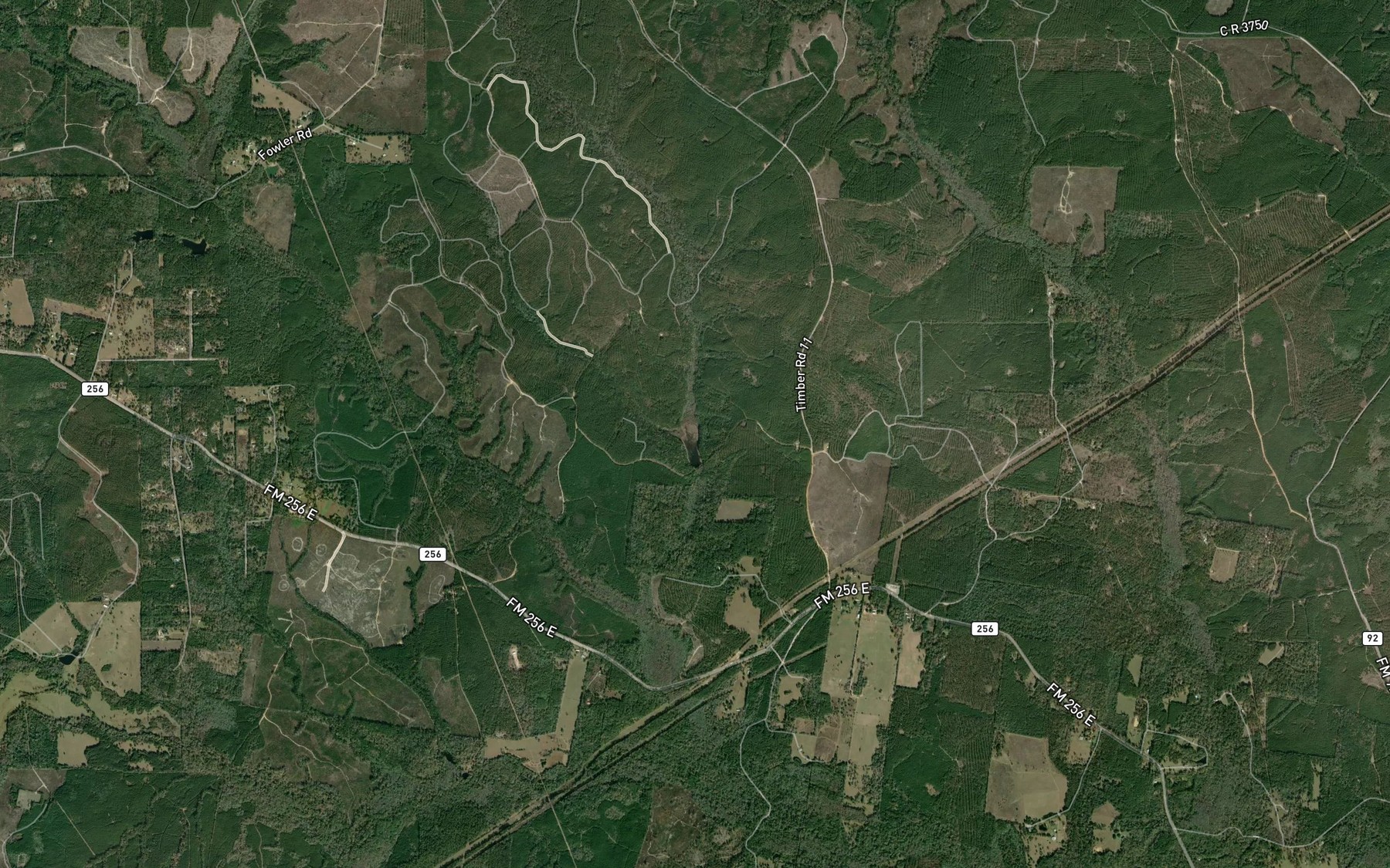 Satellite map of the Boggy Branch