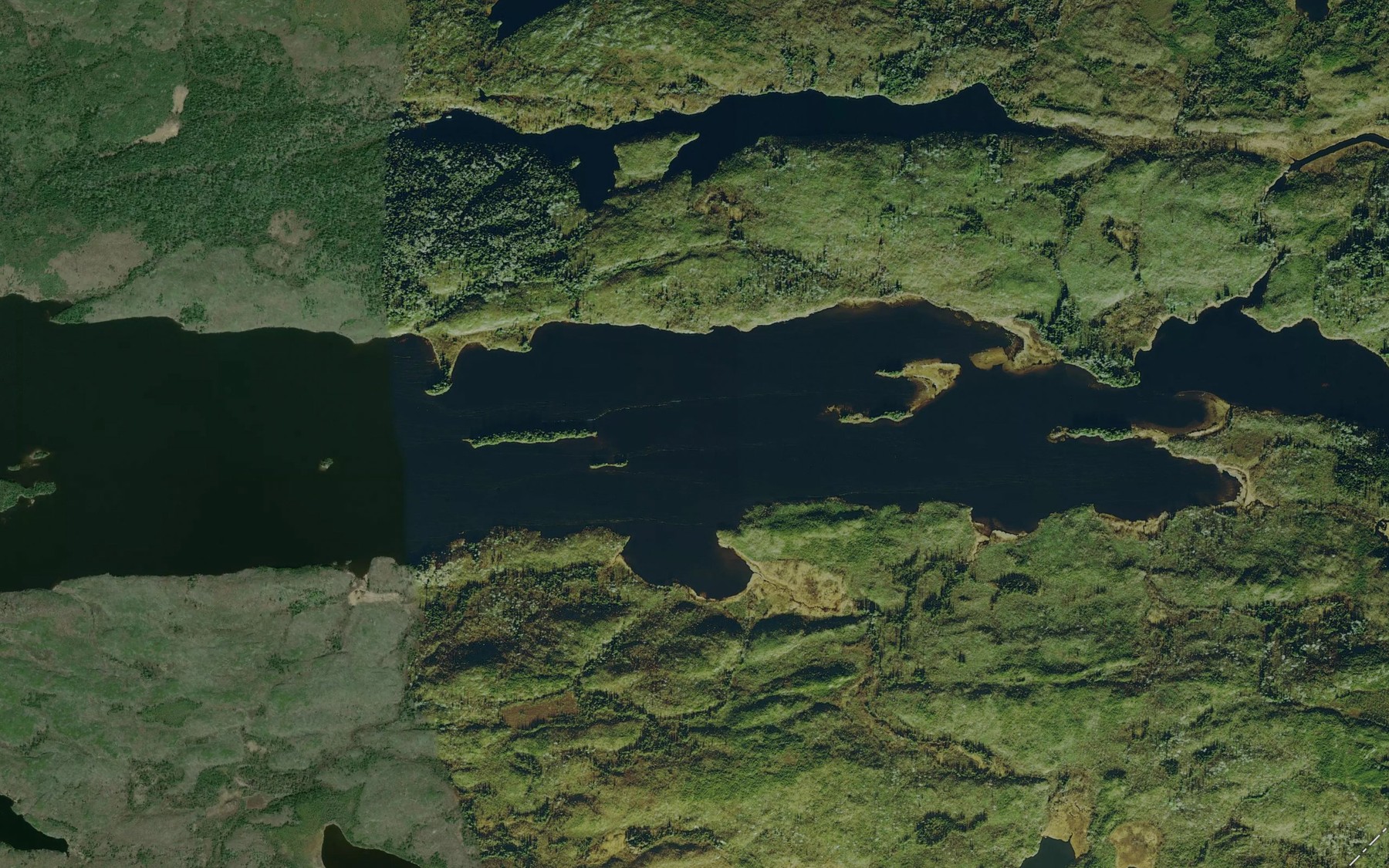 Satellite map of the Sagawitchewan River