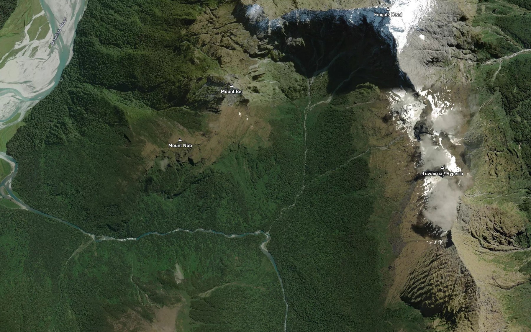 Satellite map of the Sutherland Creek