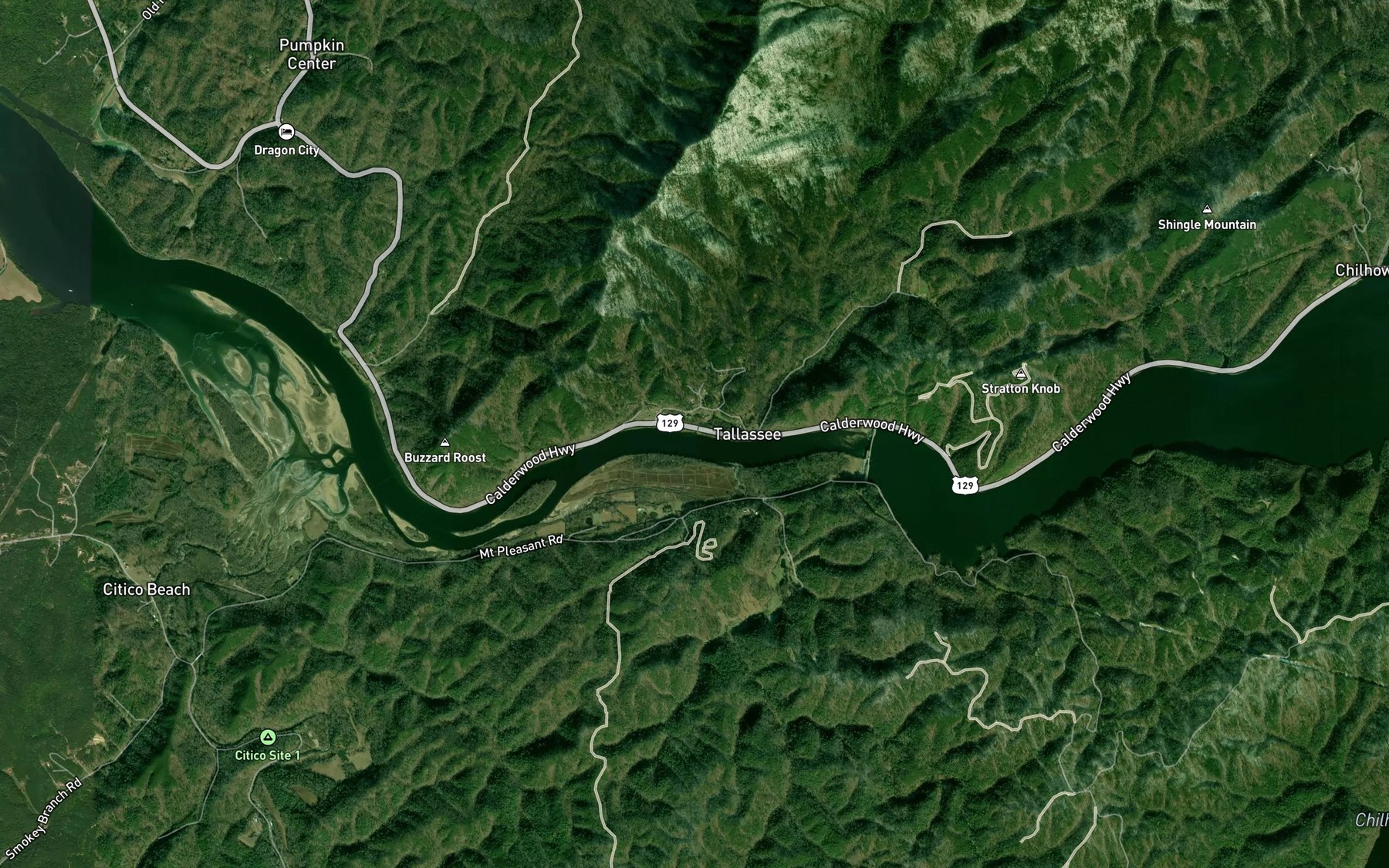 Satellite map of the Cochran Creek
