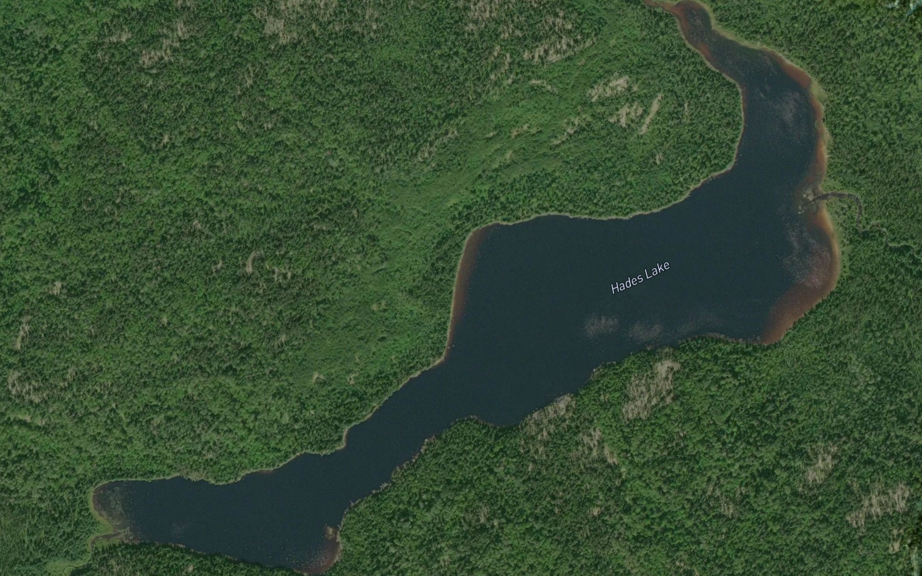 Satellite map of the Hades Lake