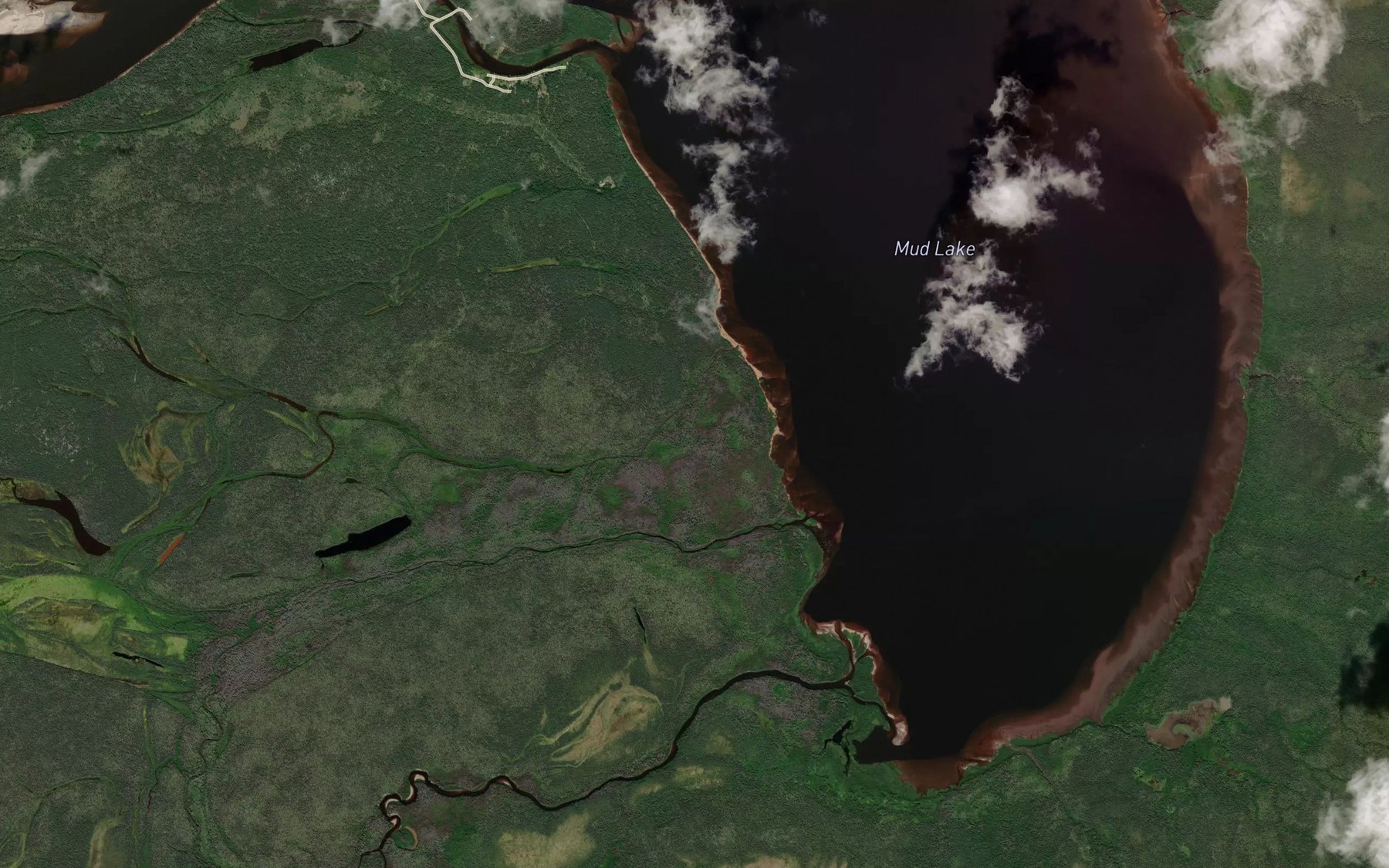 Satellite map of the Mud Lake