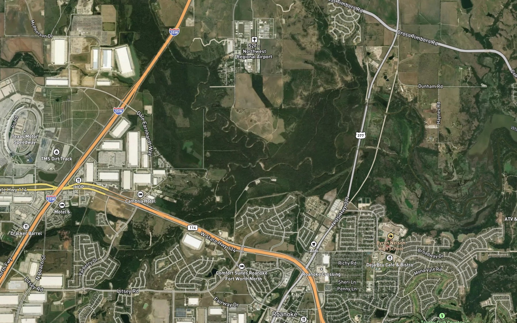 Satellite map of the Elizabeth Creek