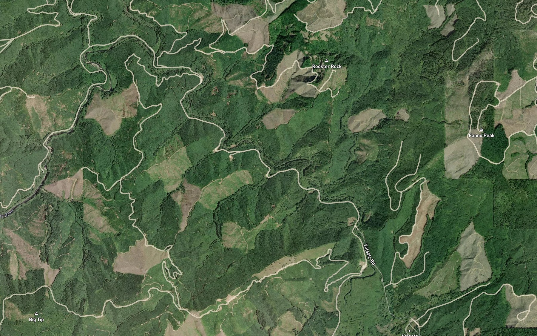 Satellite map of the Drift Creek