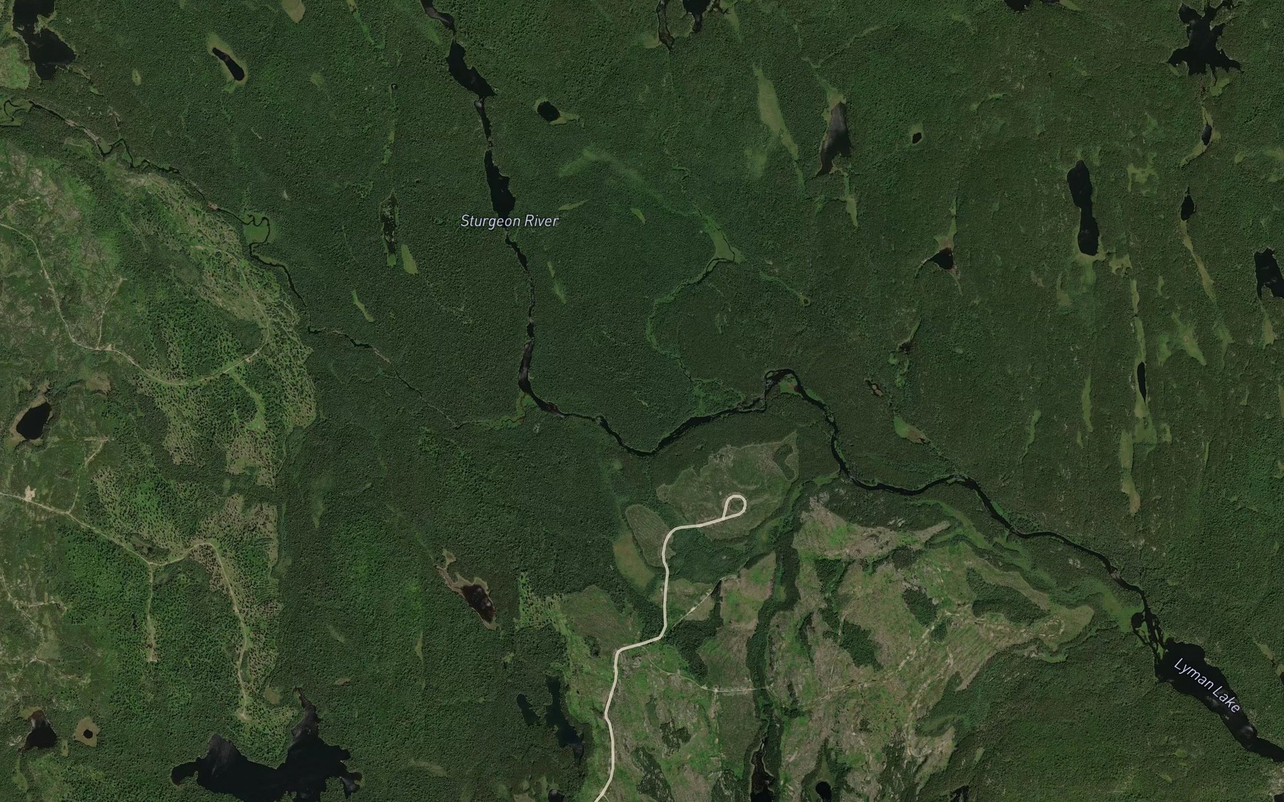 Satellite map of the Bowland River