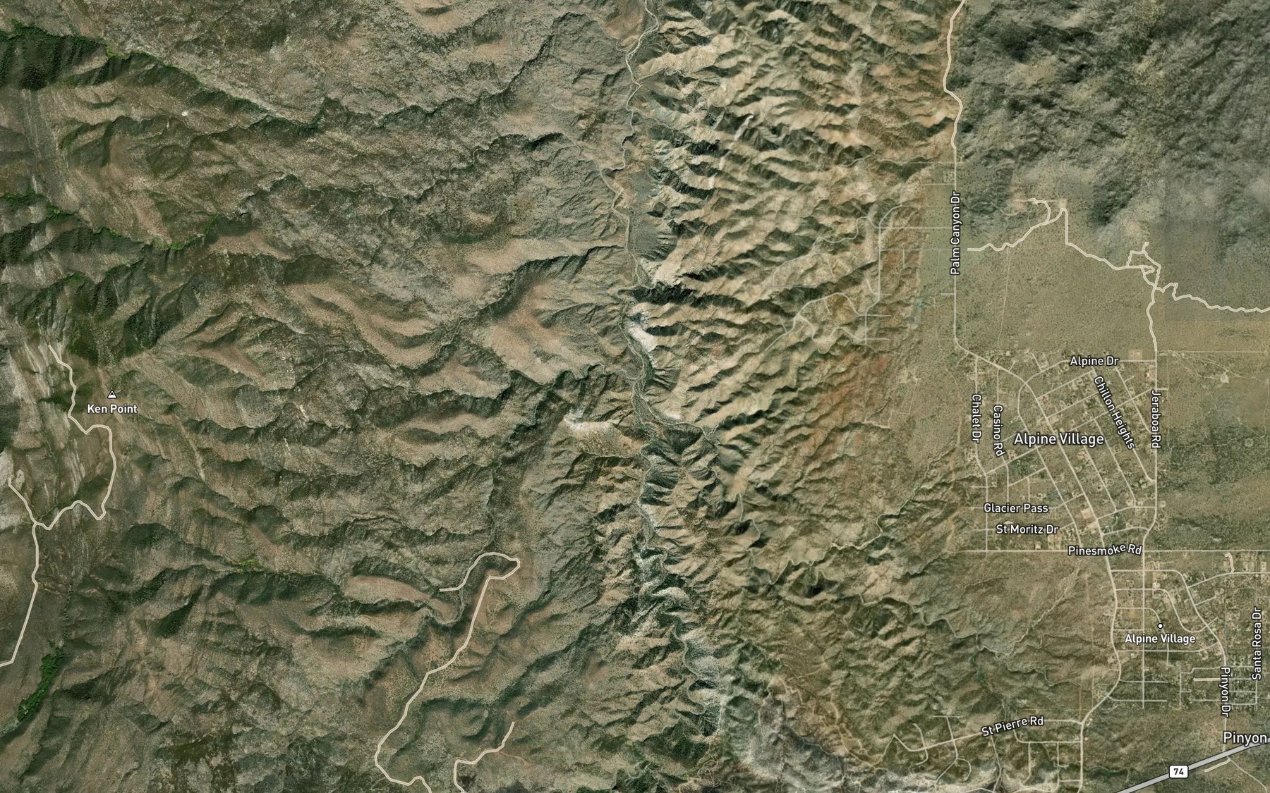 Satellite map of the Omstott Creek