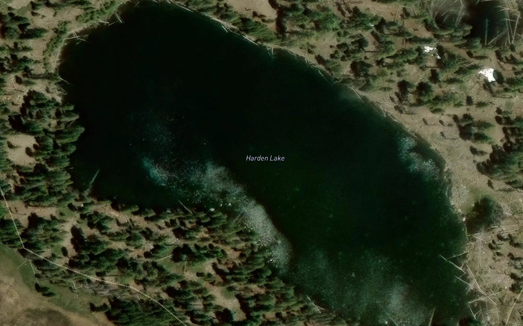 Satellite map of the Harden Lake