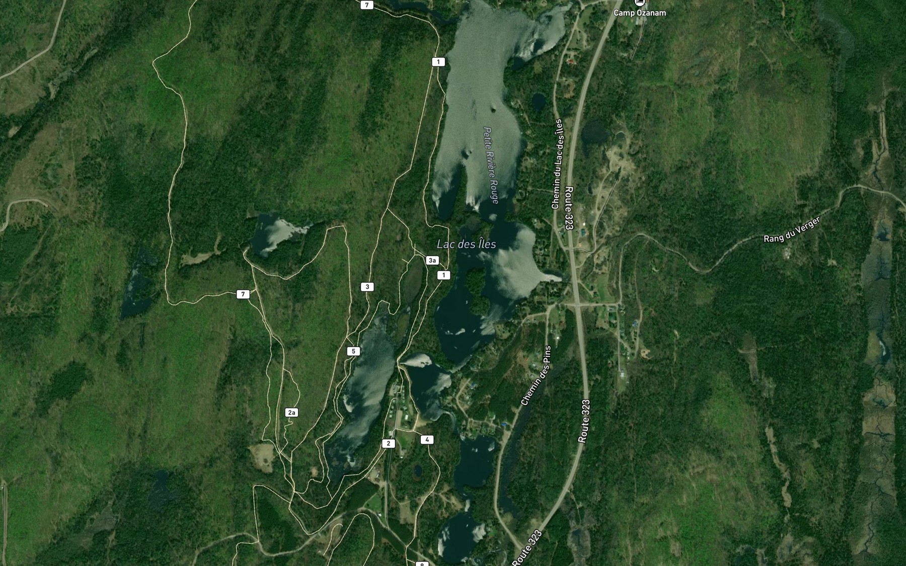 Satellite map of the Lac des Iles
