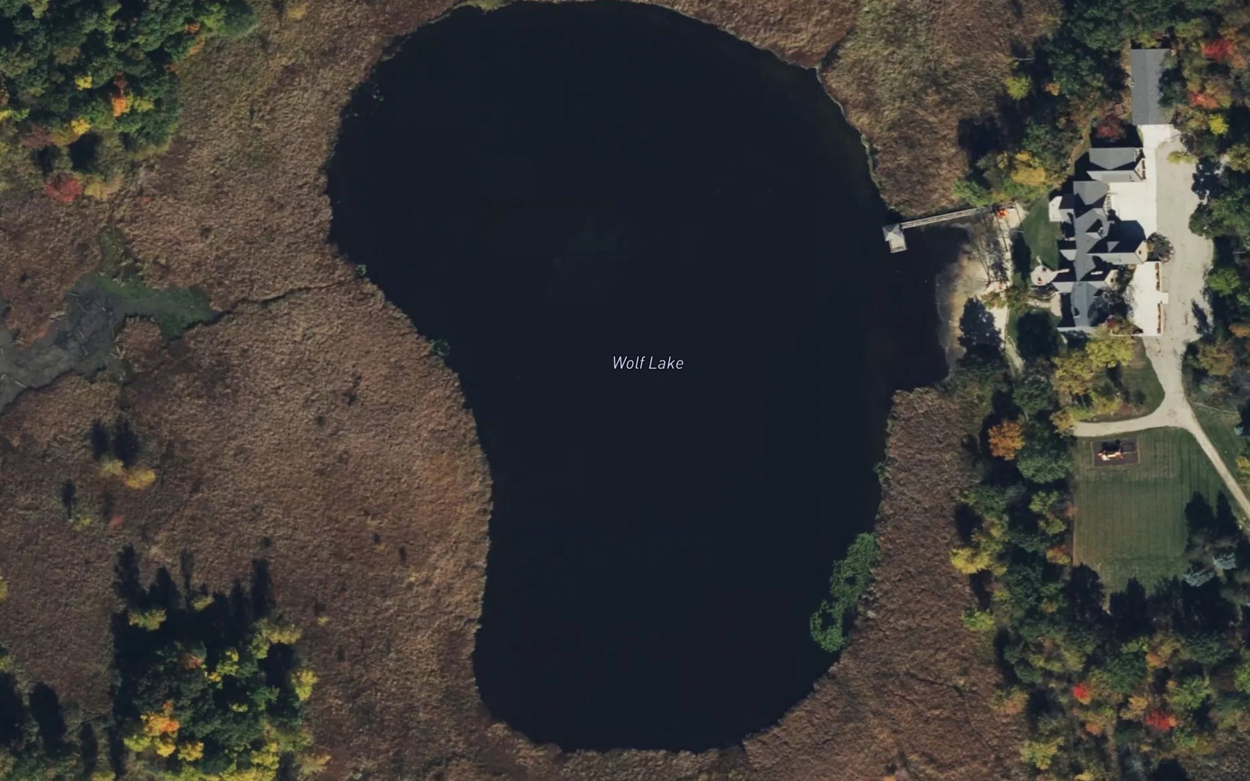 Satellite map of the Wolf Lake