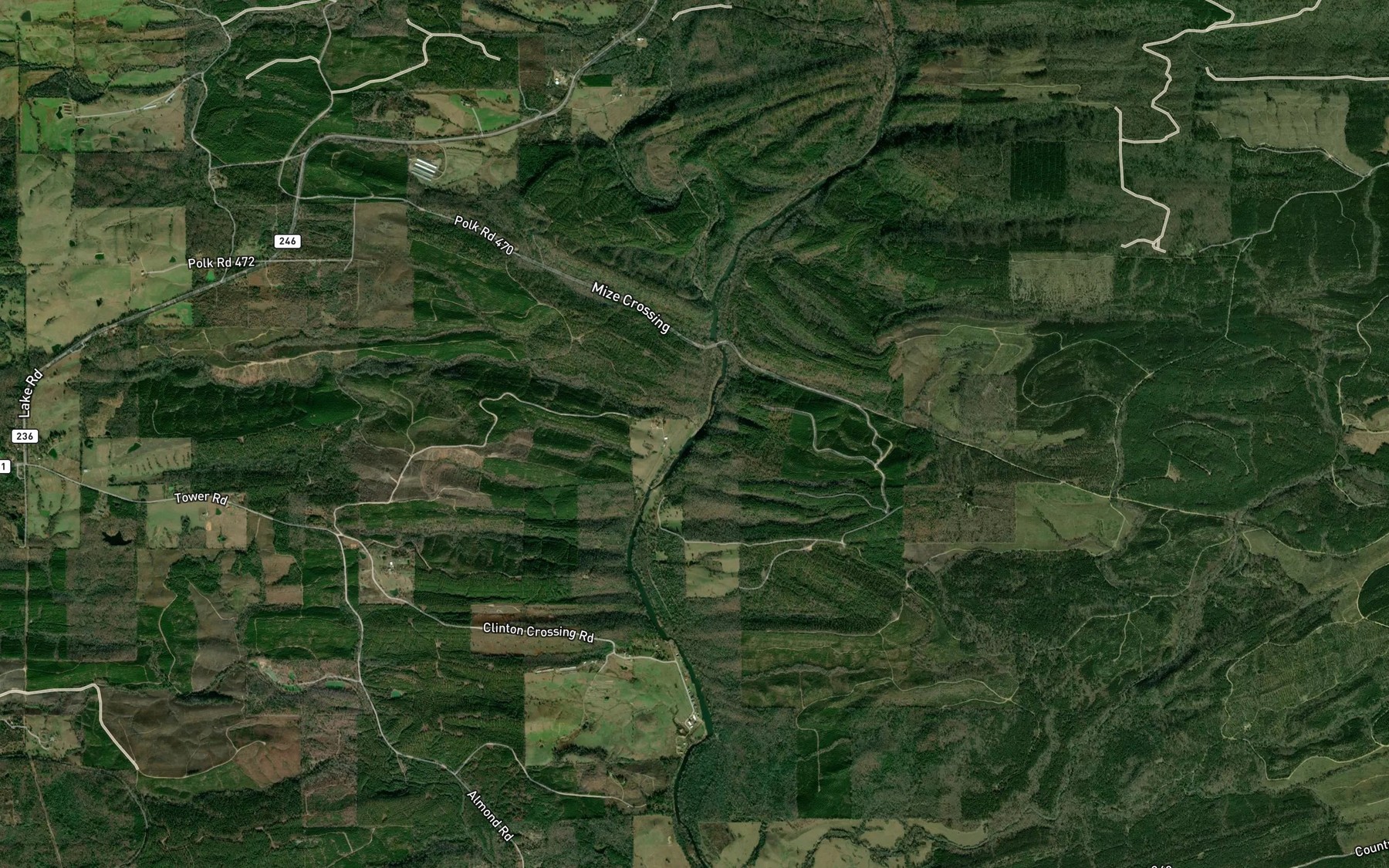 Satellite map of the Sycamore Creek