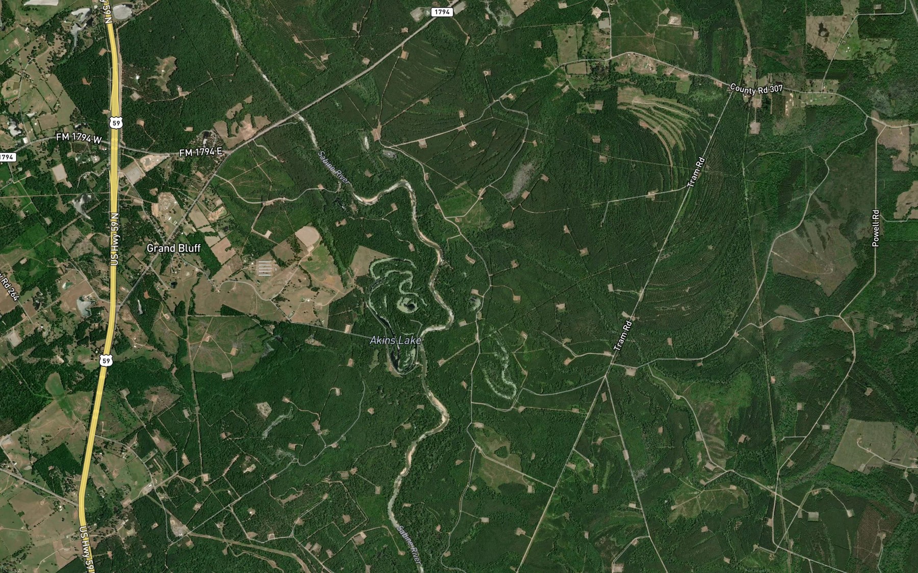 Satellite map of the Straight Lake