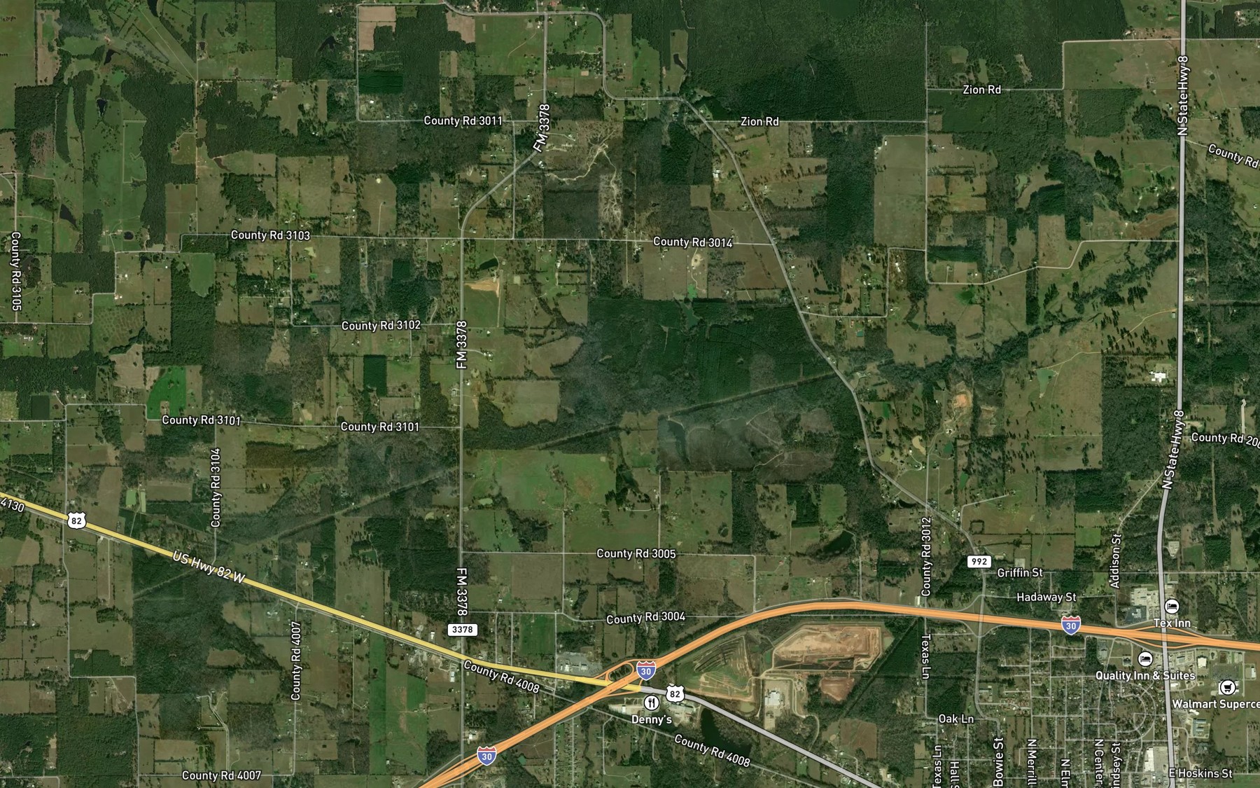 Satellite map of the Dixie Branch