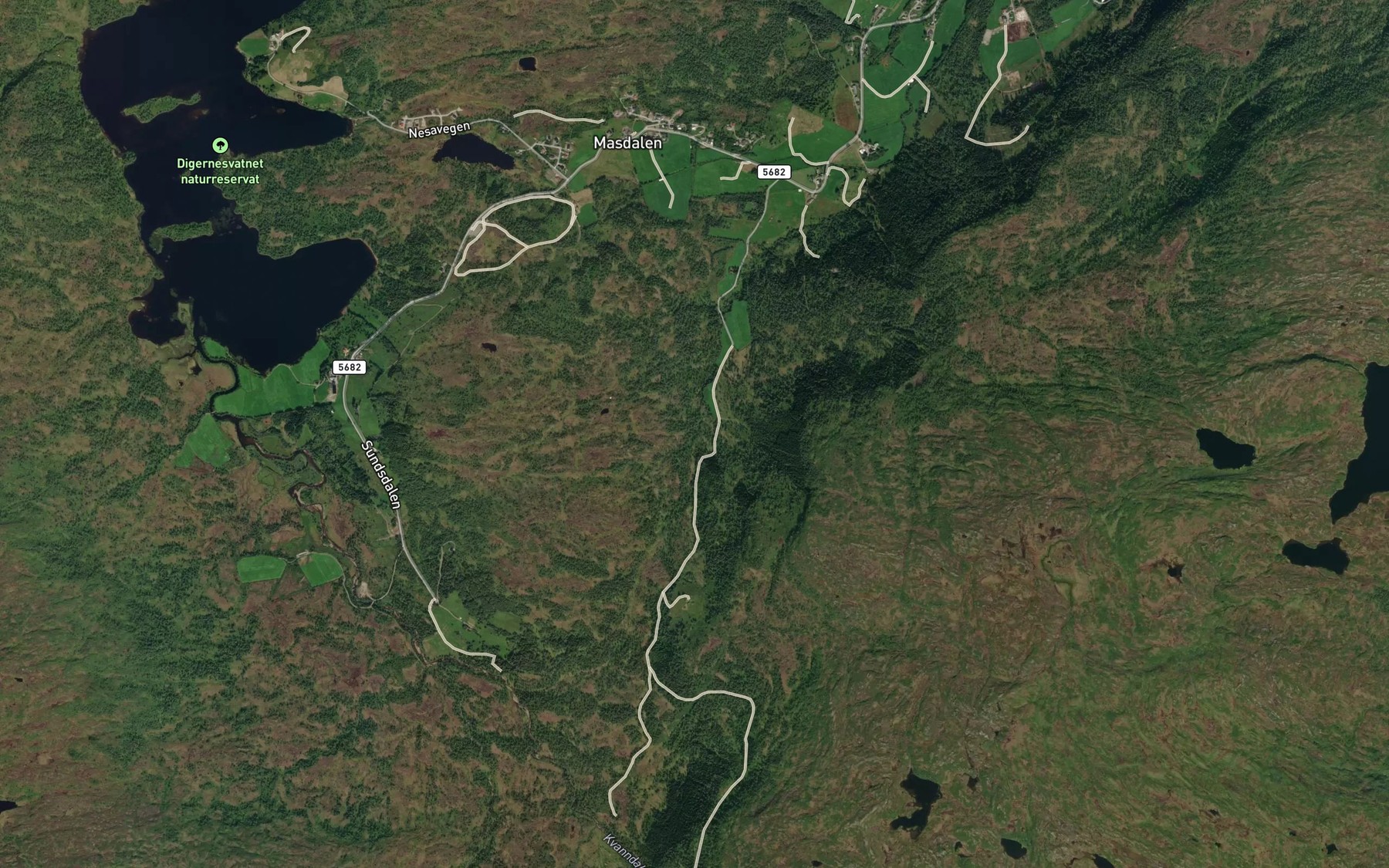 Satellite map of the Flategrova