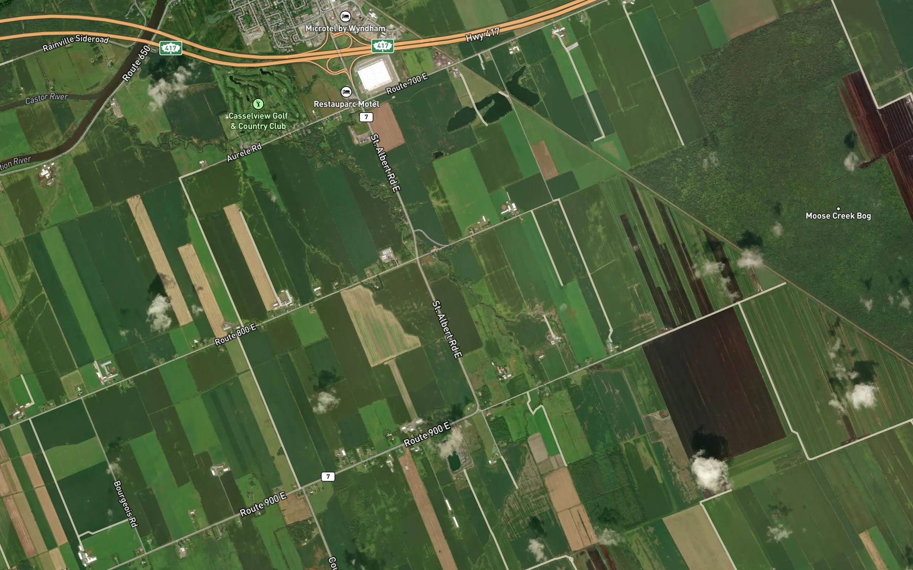 Satellite map of the Roxborough-Cambridge Drain