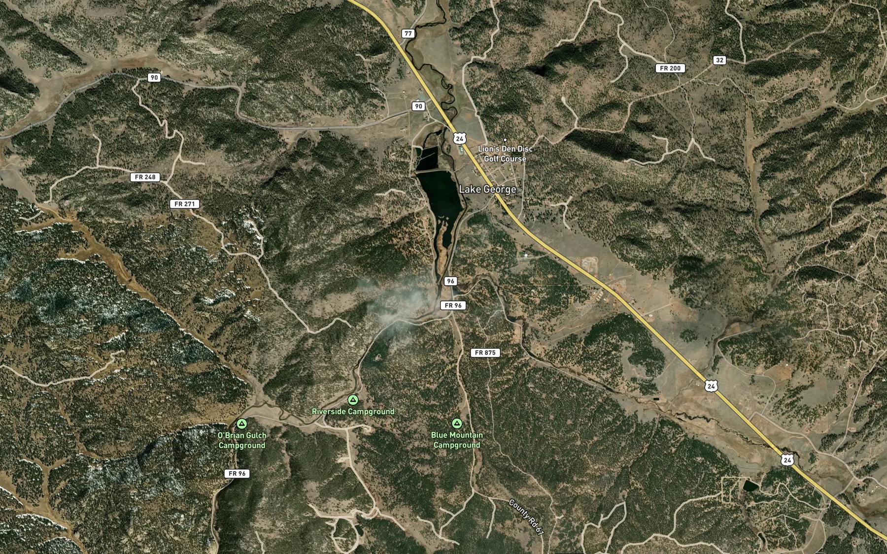 Satellite map of the Twin Creek