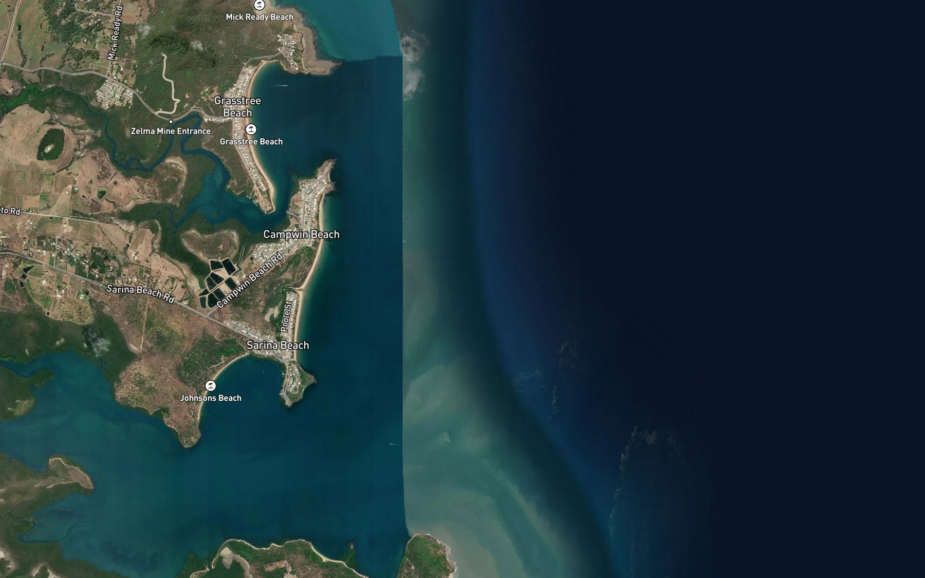Satellite map of the Leeper Reef