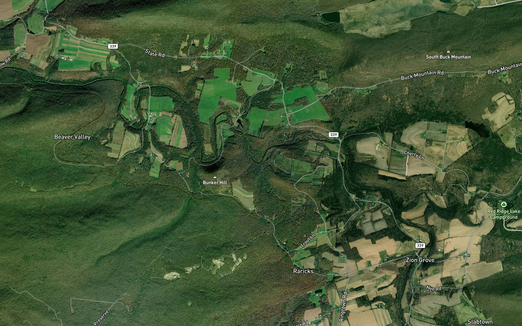Satellite map of the Crooked Run