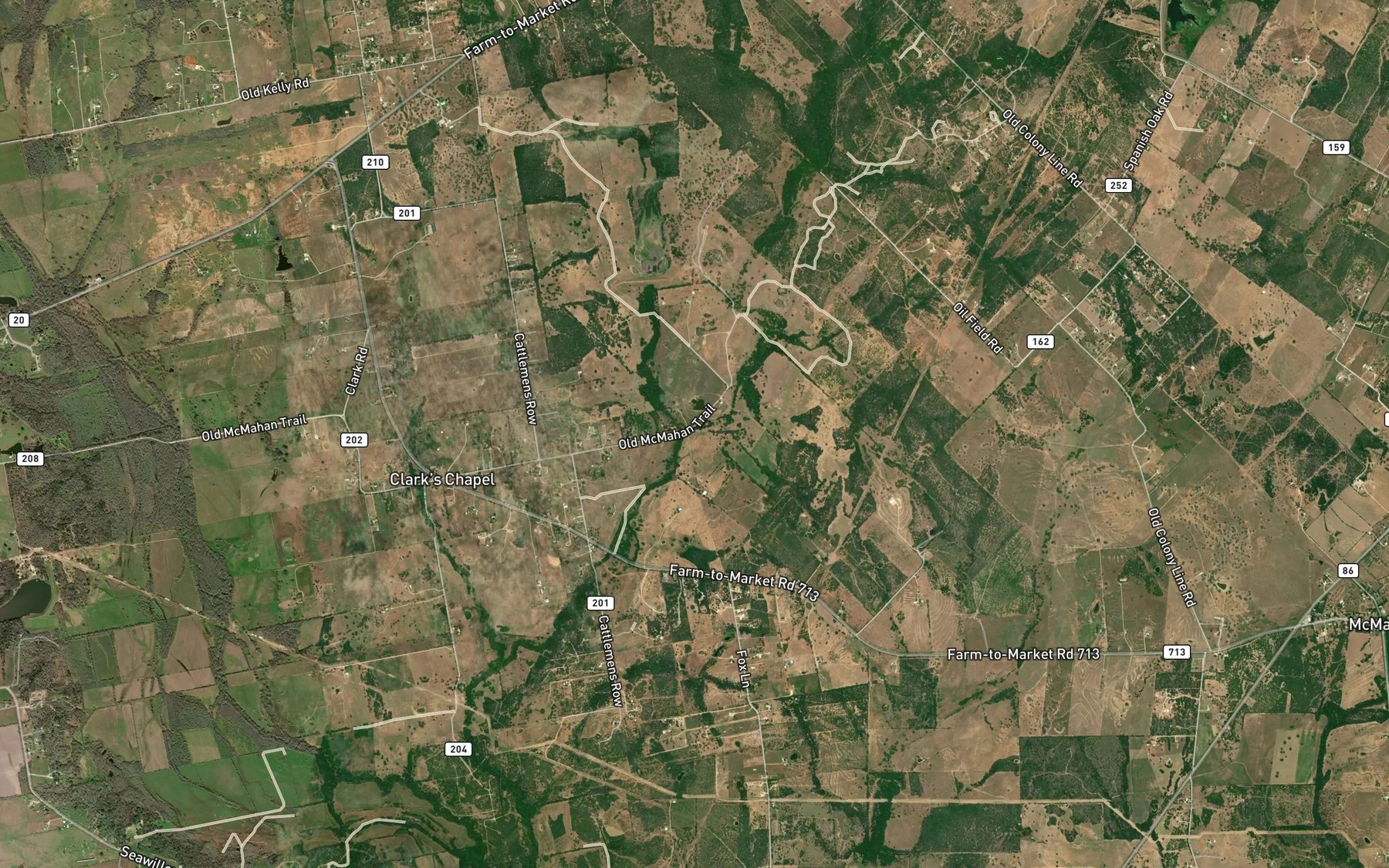 Satellite map of the Linscome Creek