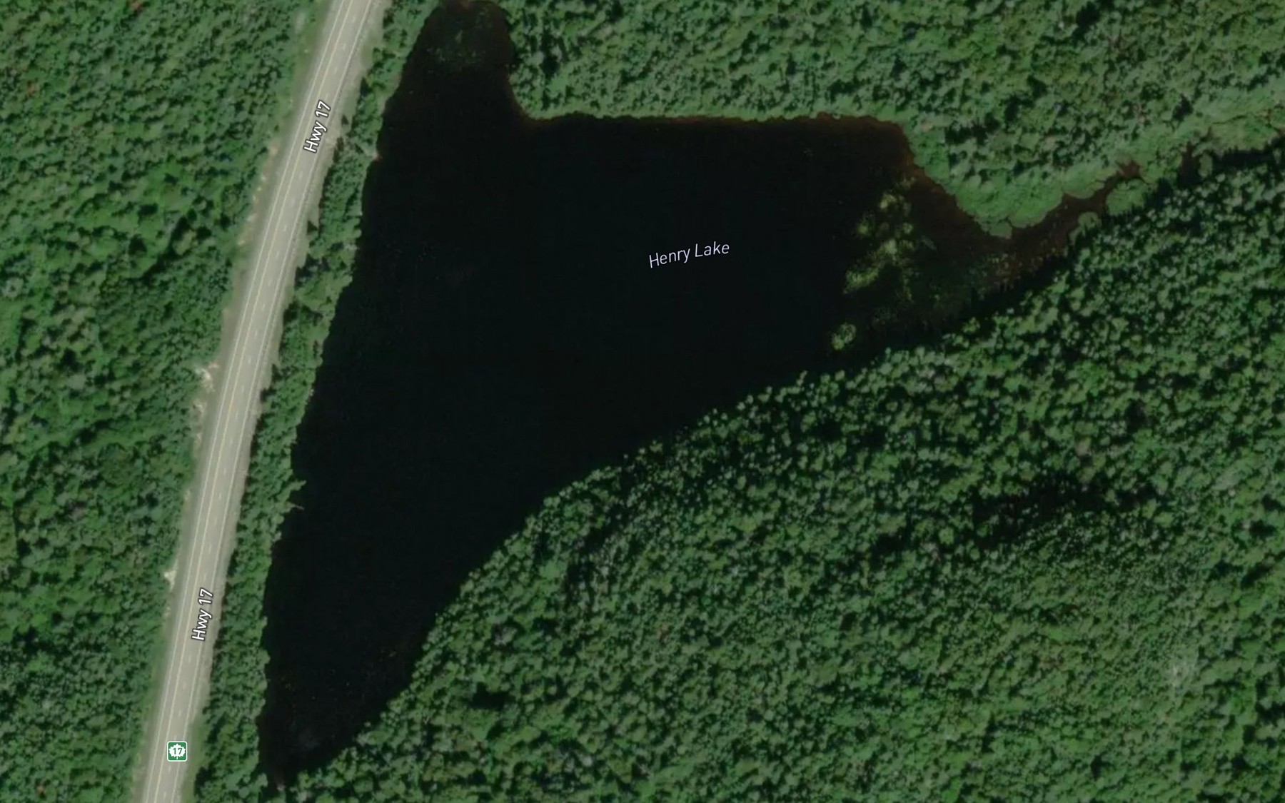Satellite map of the Henry Lake