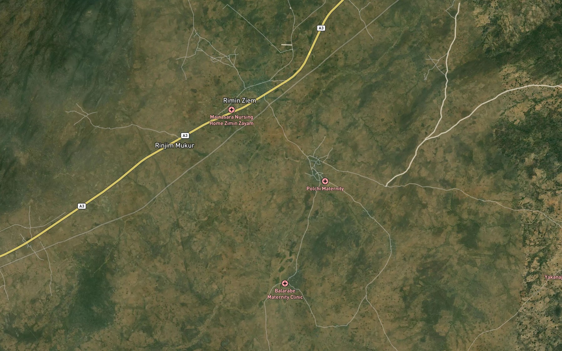 Satellite map of the River Jumbil