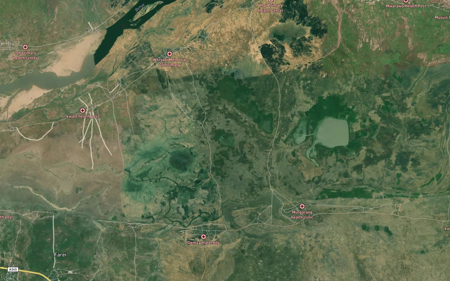 Satellite map of the Ngyassala Lakes