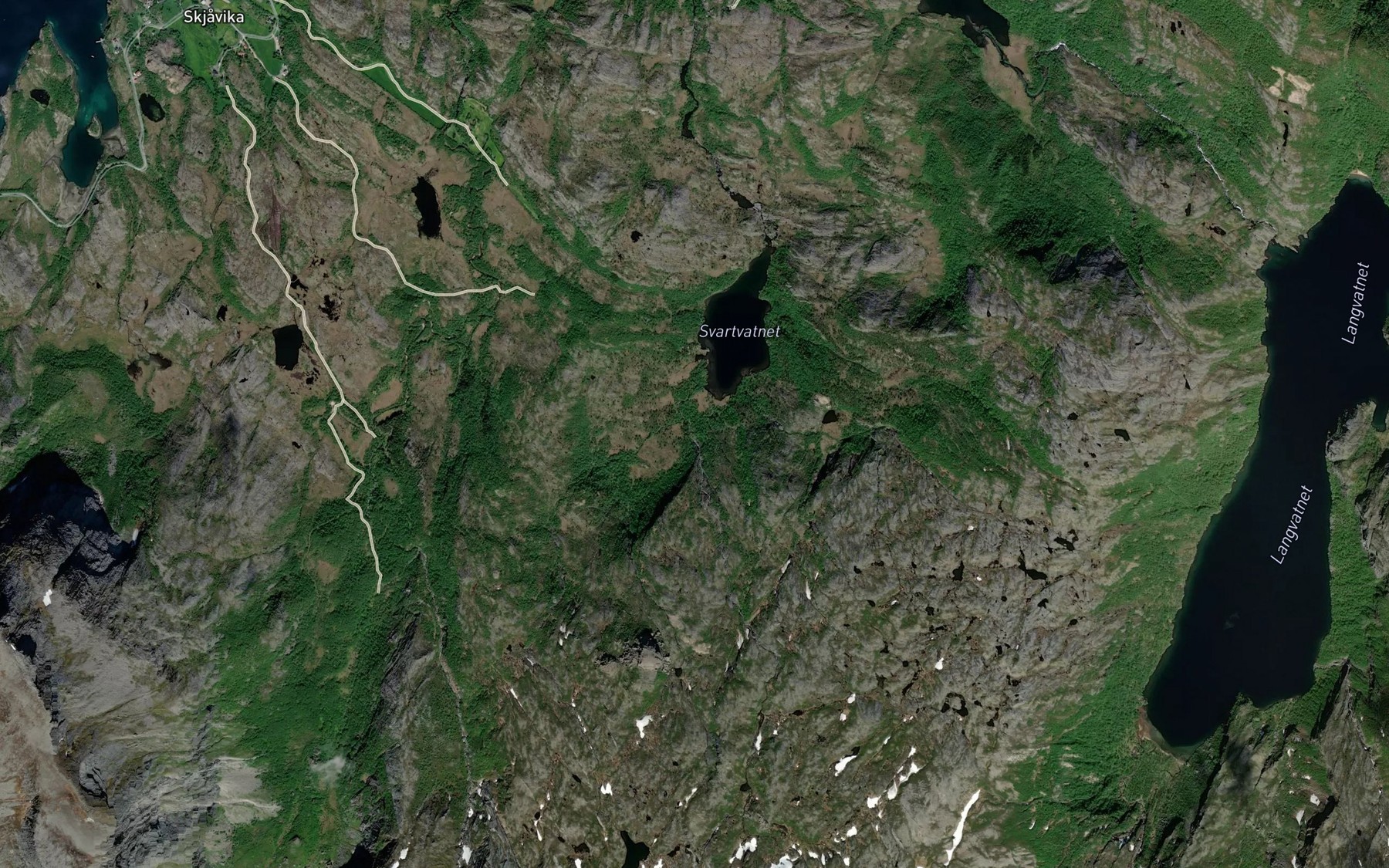 Satellite map of the Stabidalselva