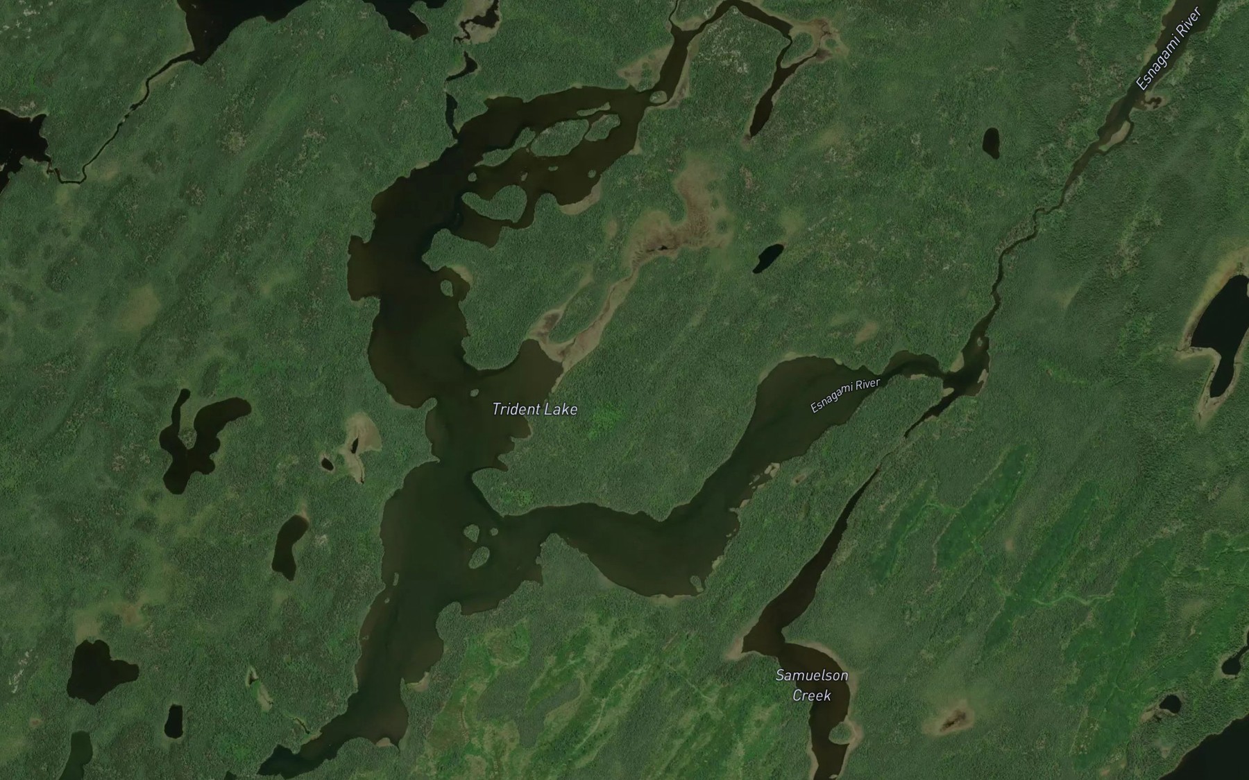 Satellite map of the Trident Lake