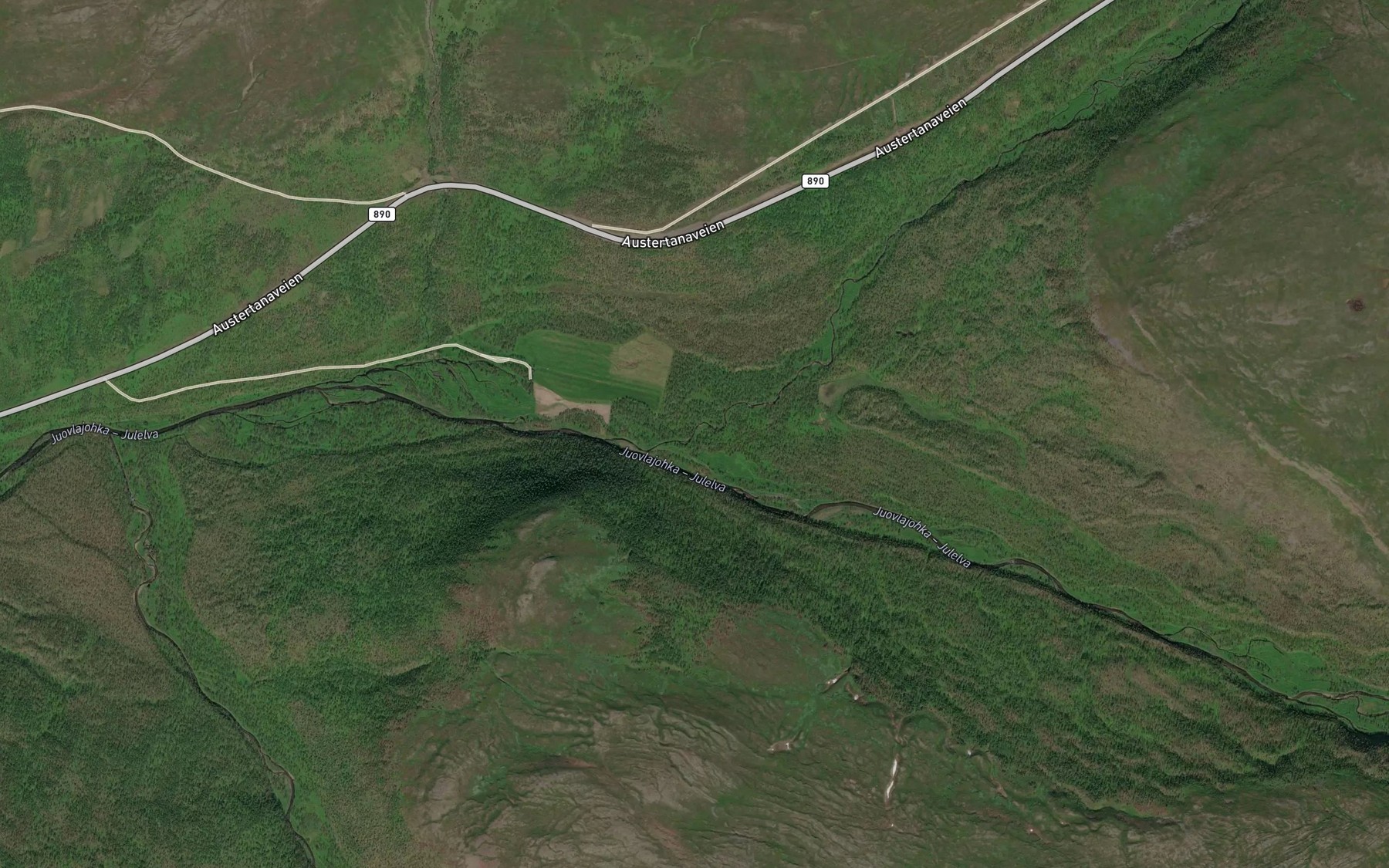Satellite map of the Riidoveaijohka