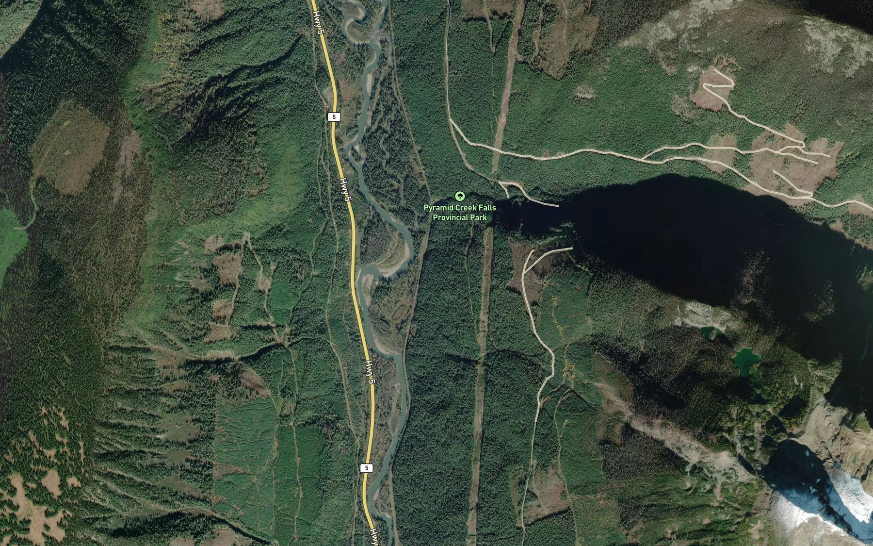 Satellite map of the Serpentine Creek