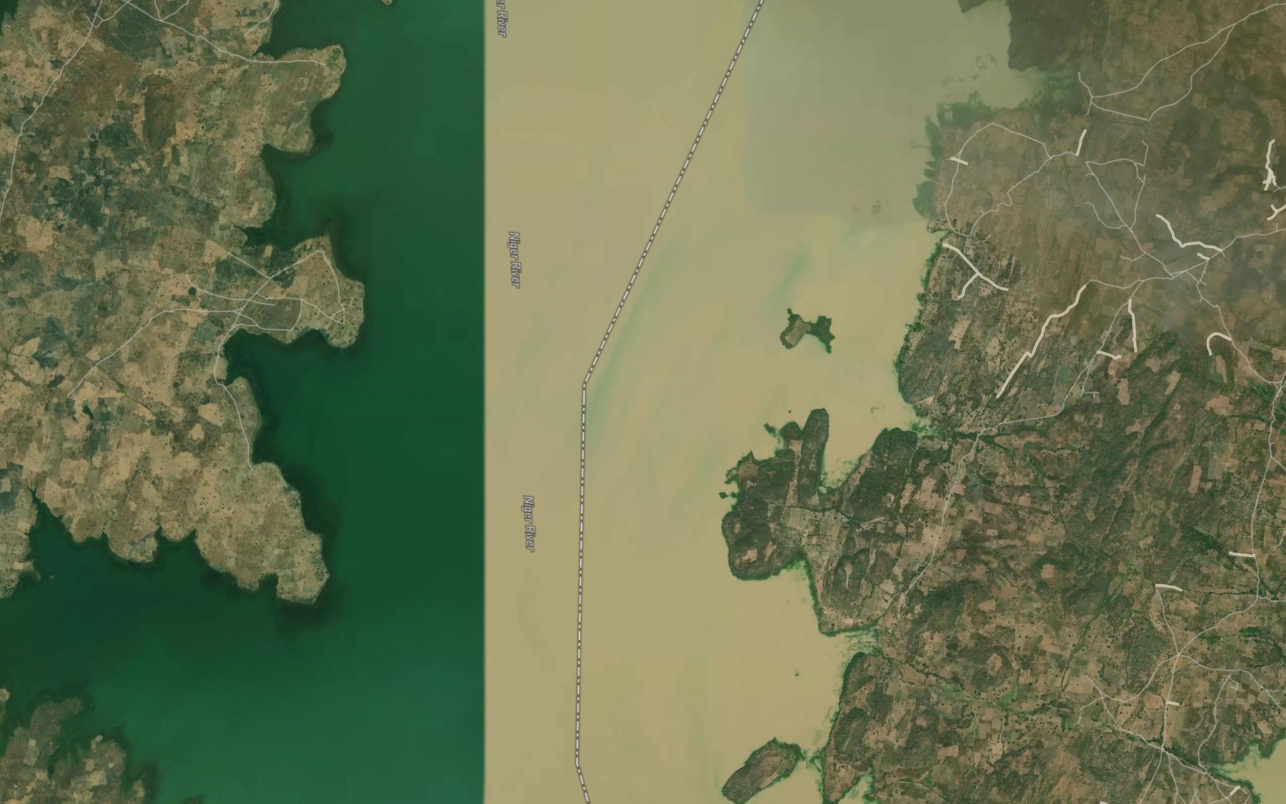Satellite map of the River Minni
