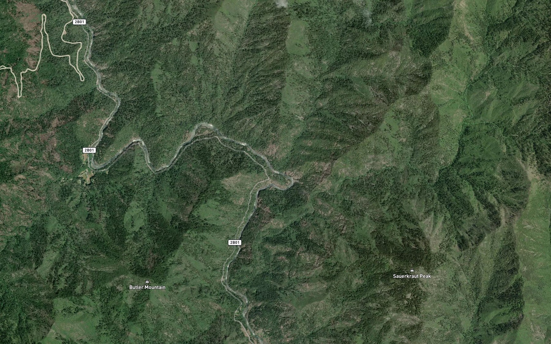 Satellite map of the Portuguese Creek