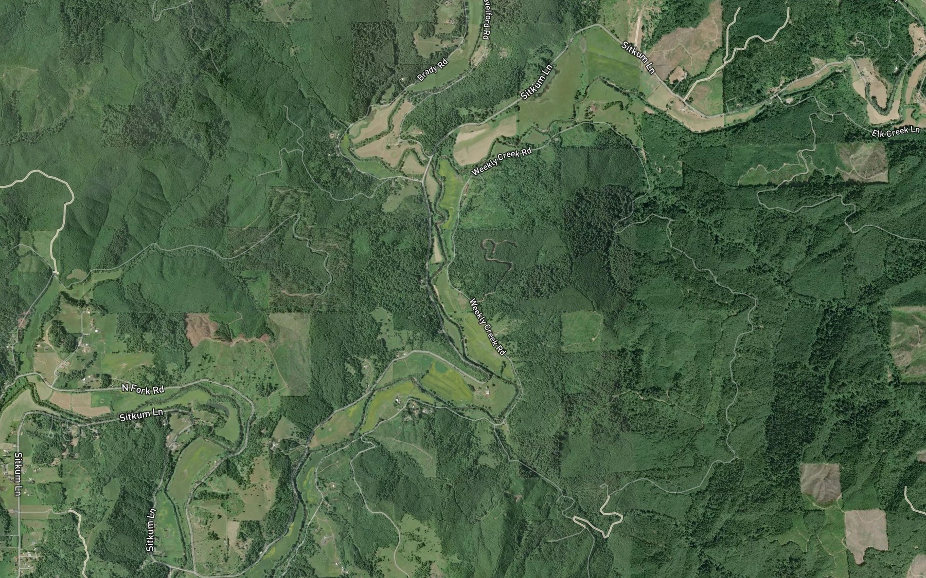 Satellite map of the Brights Spring