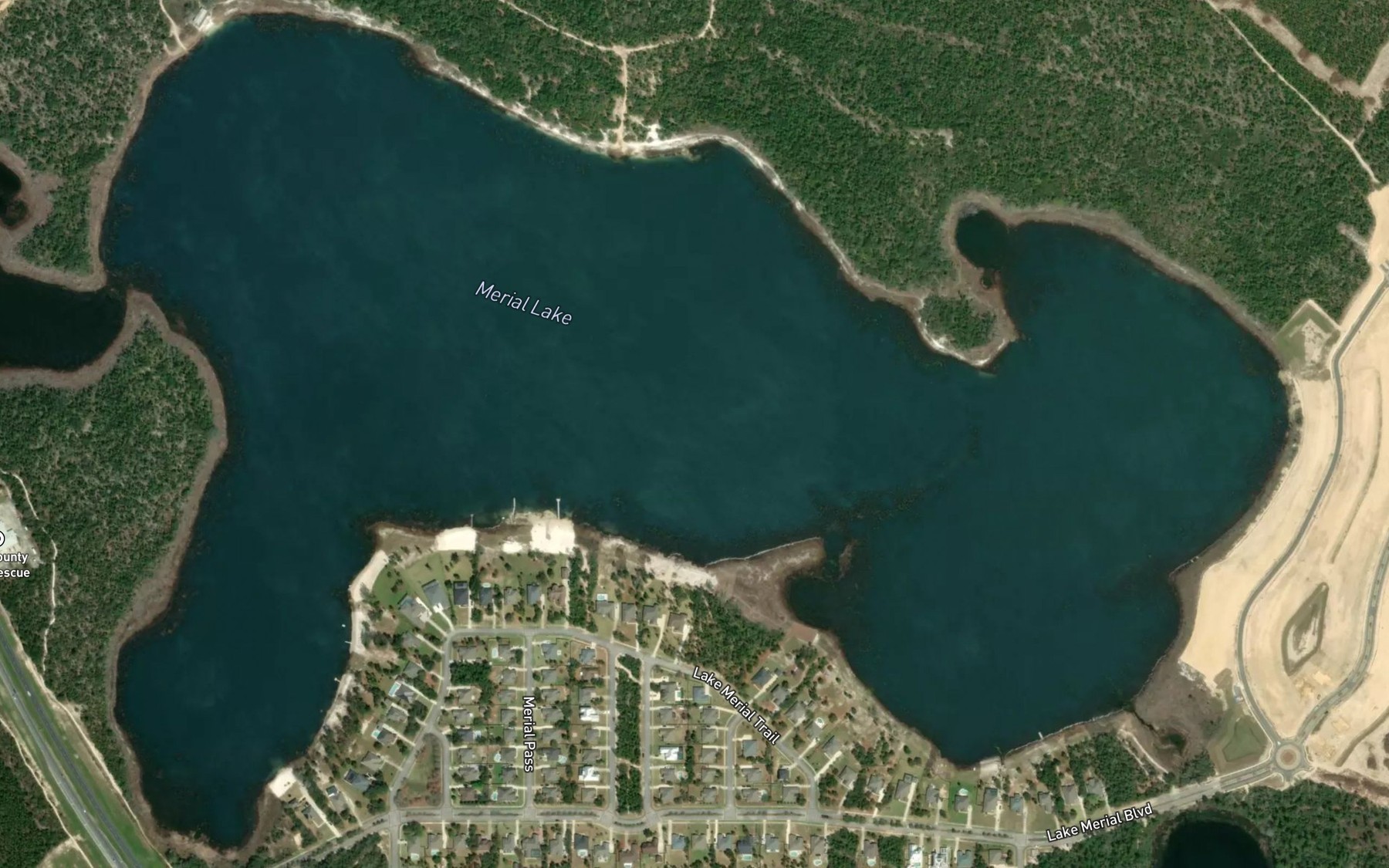 Satellite map of the Merial Lake
