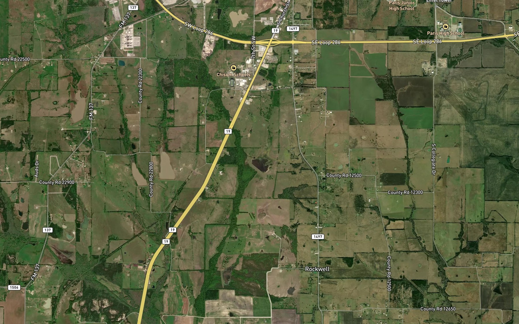 Satellite map of the Soil Conservation Service Site 12 Reservoir